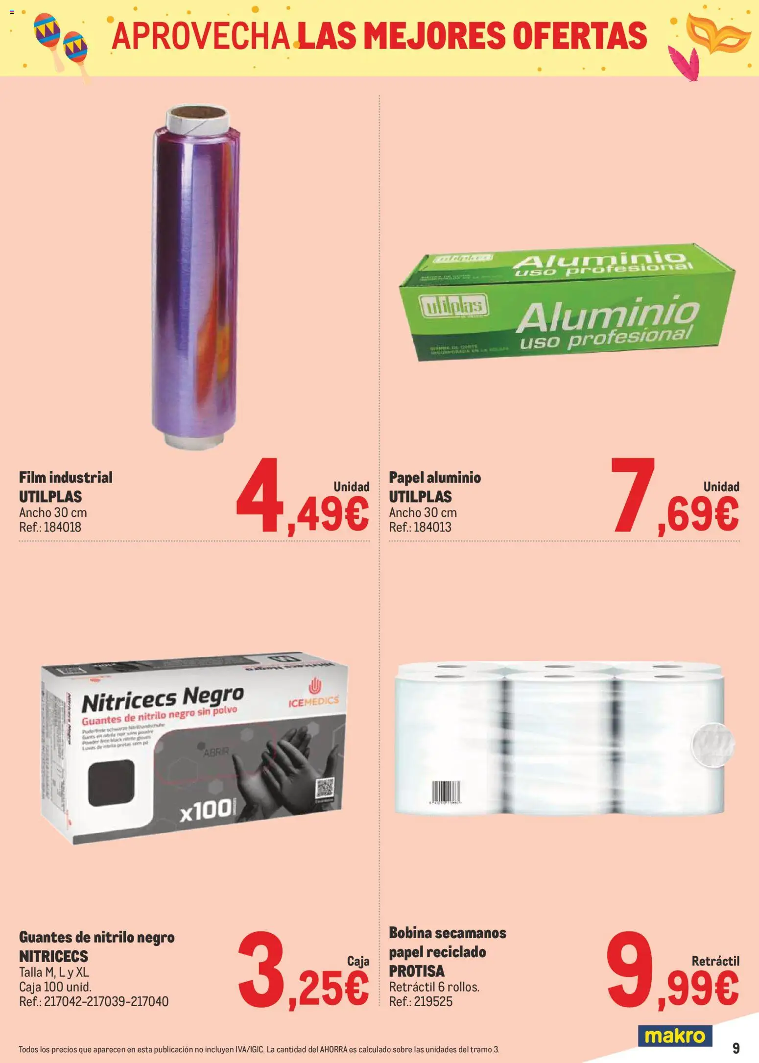 Makro - Precios Canarias │ válido desde el 02.02.2026 | Página: 9 | Productos: Polvo, Guantes, Caja