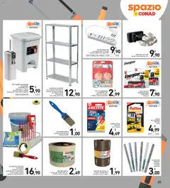 Volantino Spazio Conad del 29.07.2025 | Pagina: 25 | Prodotti: Pile, Nastro adesivo, Colla, Chiodi