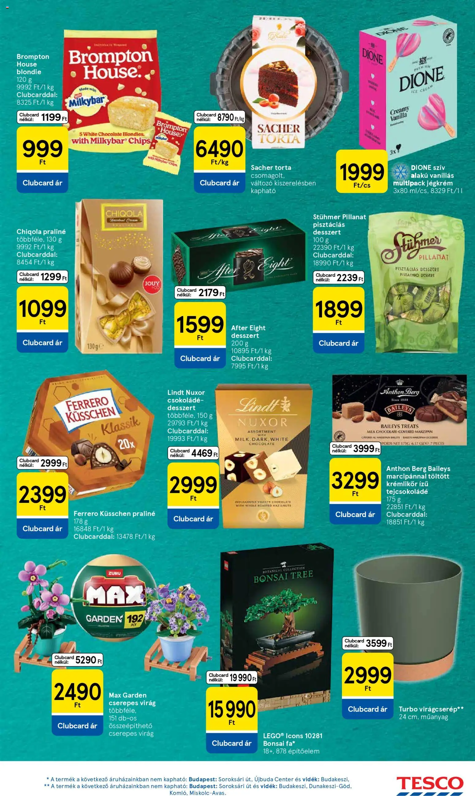 Tesco akciós ujság - amely érvényes a következő dátumtól: 29.04.2026 | Oldal: 11 | Termékek: Torta, Krémlikőr, Virágcserép, Jégkrém