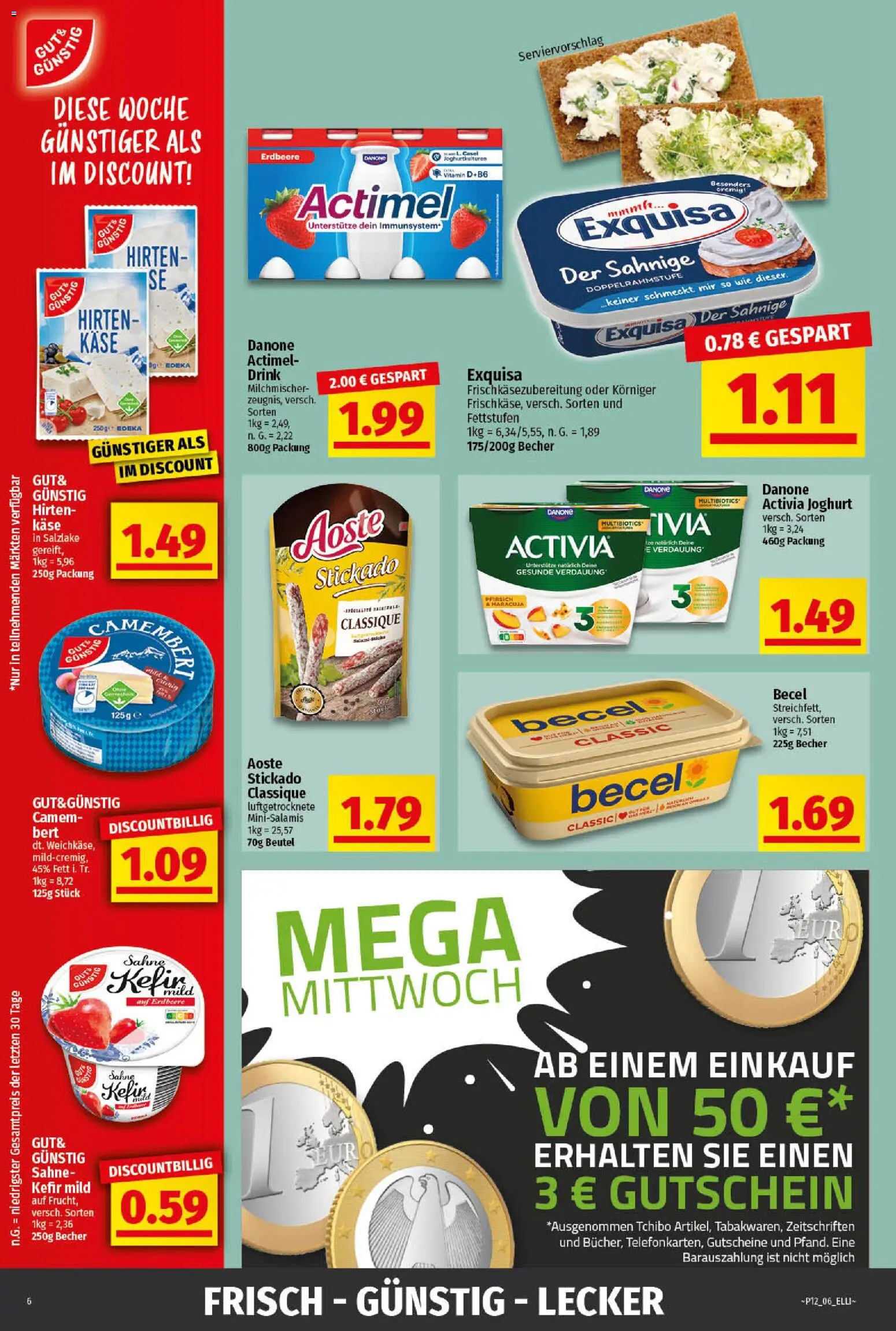 Elli Markt Prospekt 	 – gültig ab 16.03.2026 | Seite: 6 | Produkte: Actimel, Kefir, Käse, Joghurt