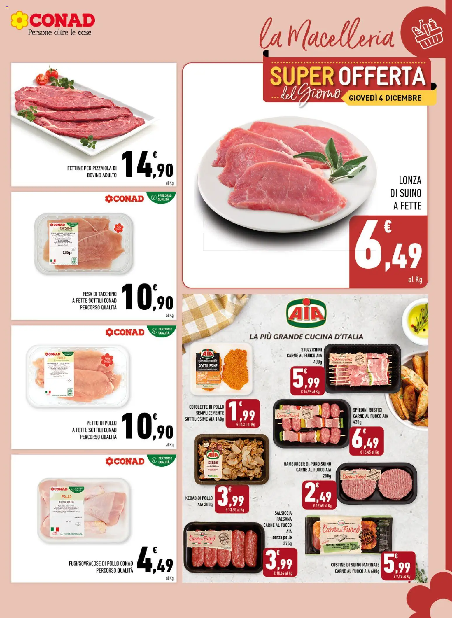 Volantino Conad del 01.12.2025 | Pagina: 3 | Prodotti: Pollo, Suino, Rustici, Topping