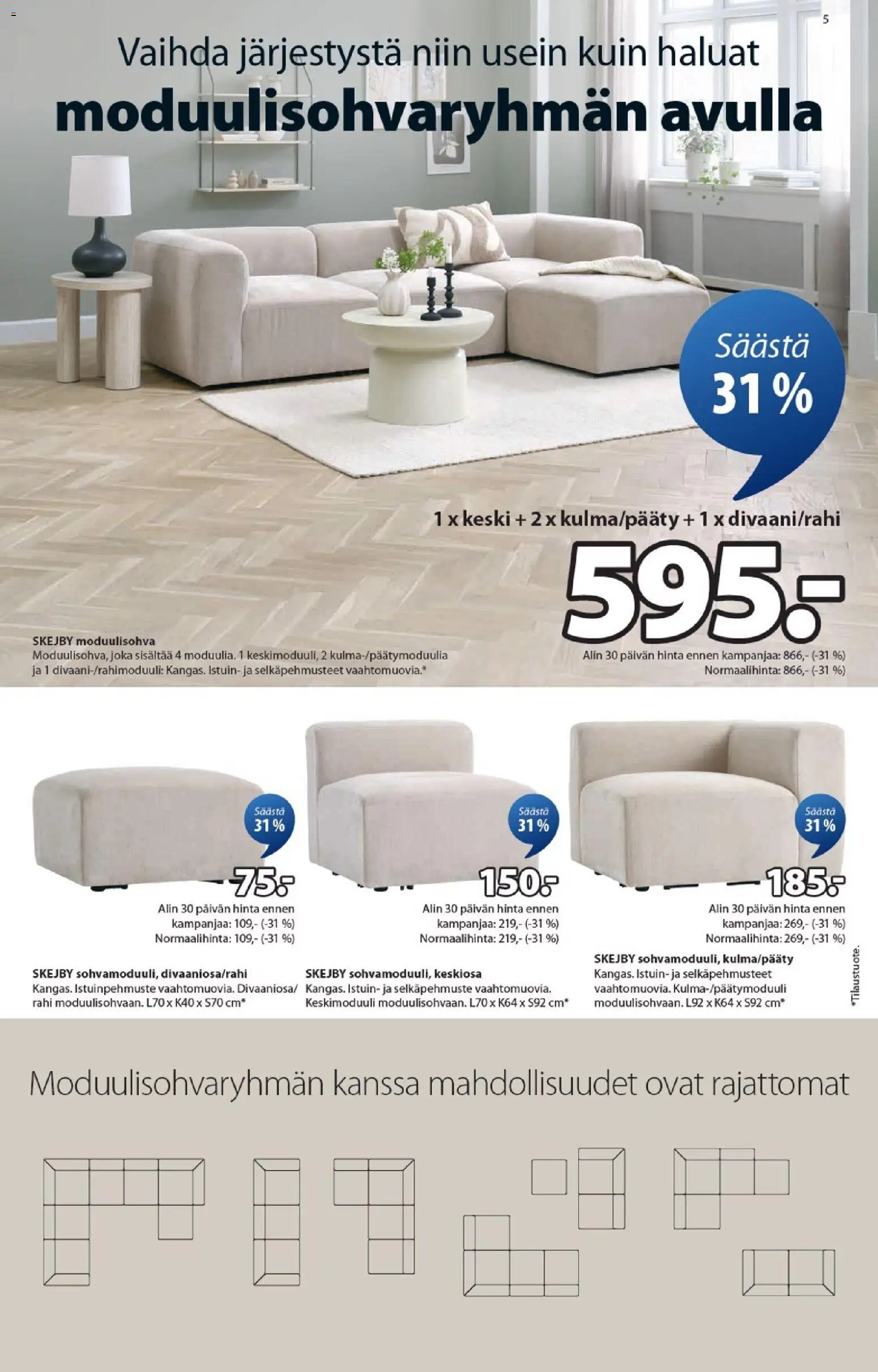 JYSK - Tarjoukset – voimassa 05.03.2026 alkaen | Sivu: 5 | Tuotteet: Rahi