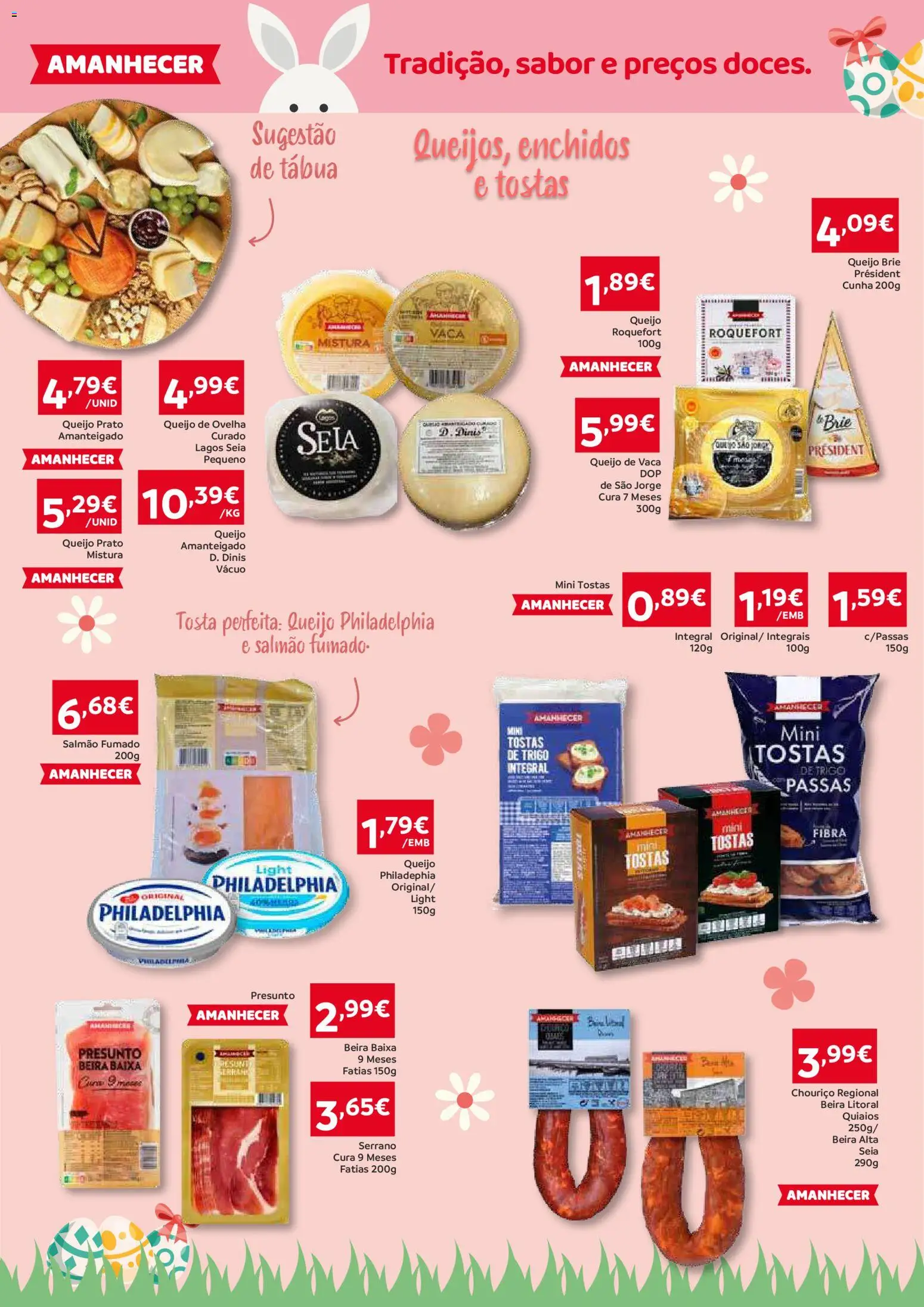 Amanhecer Folheto Madeira │ válido de 26.03.2026 | Página: 4 | Produtos: Tábua, Tostas, Salmão, Chouriço