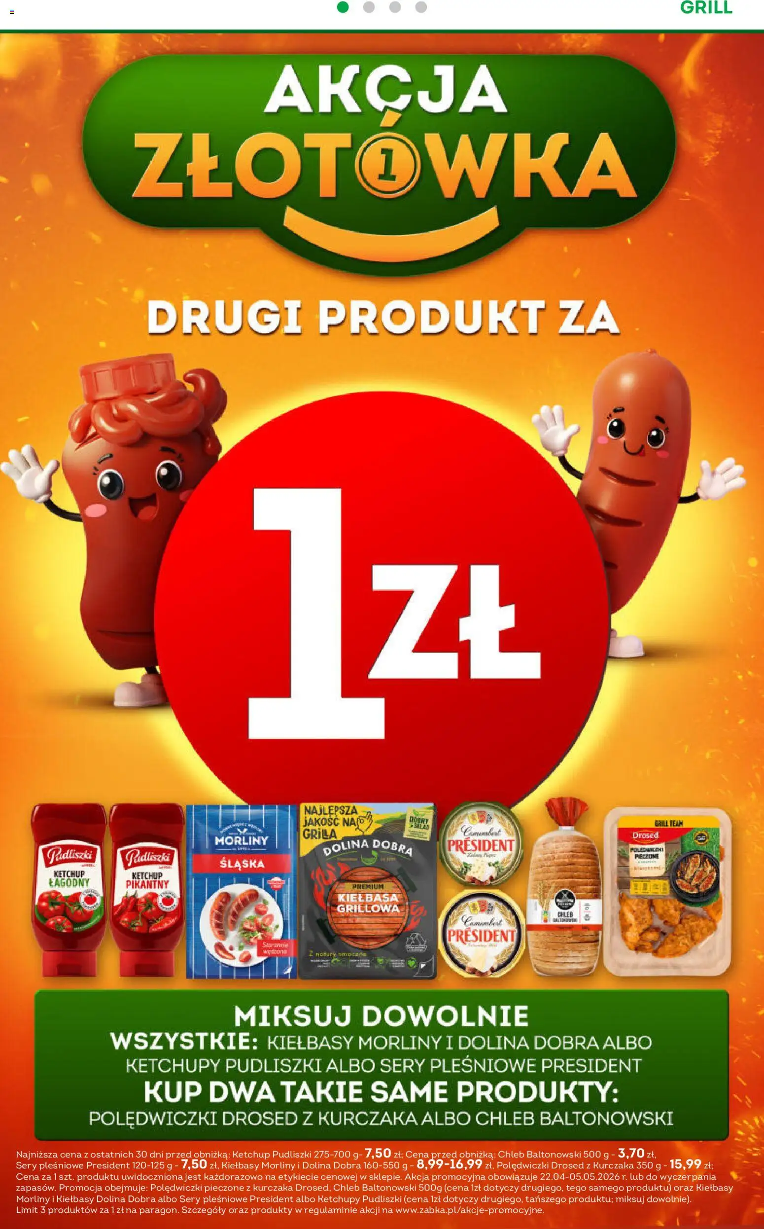 Żabka gazetka od 22.04.2026 | Strona: 12 | Produkty: Ketchup, Grill, Ketchup pudliszki, Camembert