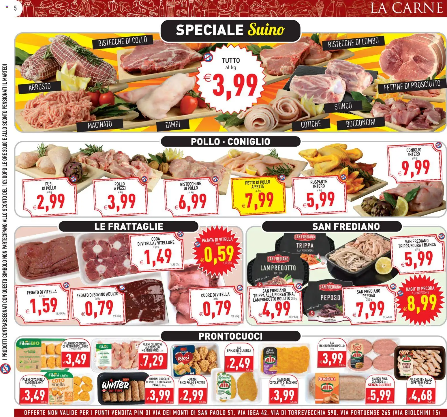 Volantino PIM Supermercati del 26.01.2026 | Pagina: 5 | Prodotti: Petto di Pollo, Pollo, Patate, Suino