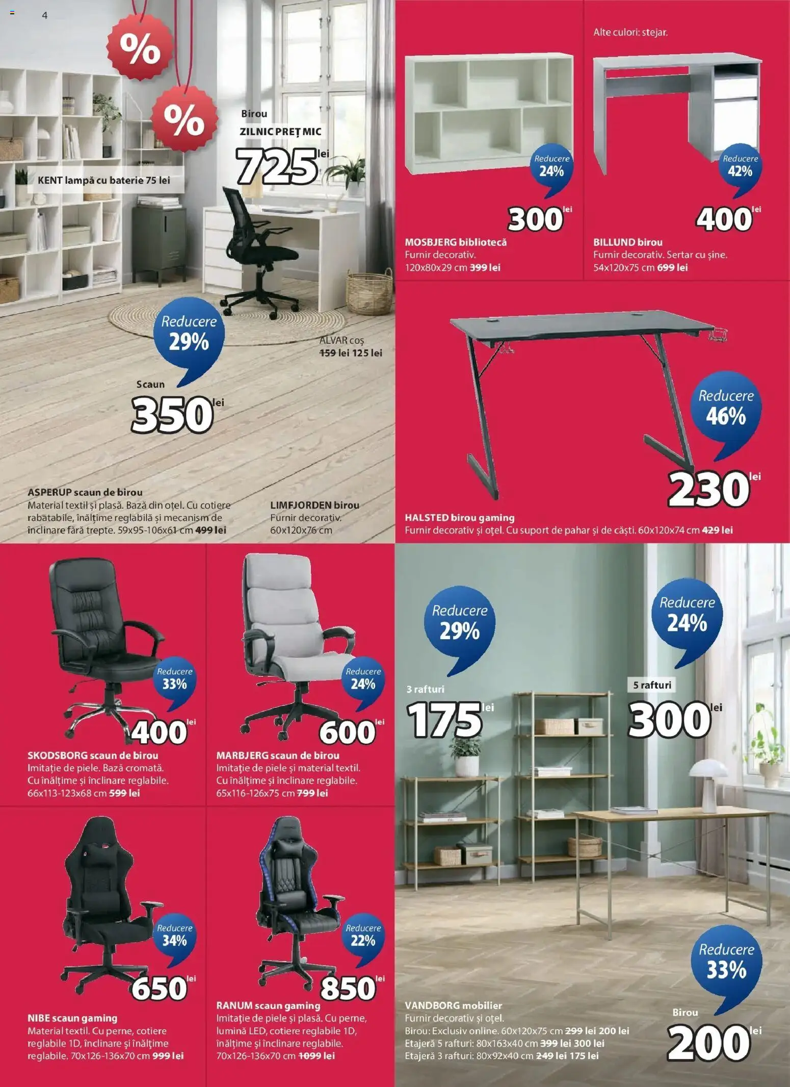 Noul catalog JYSK – valabil de la 24.01.2026 | Pagină: 4 | Produse: Çikolatalı gofret, Scaun, Baterie, Lampă