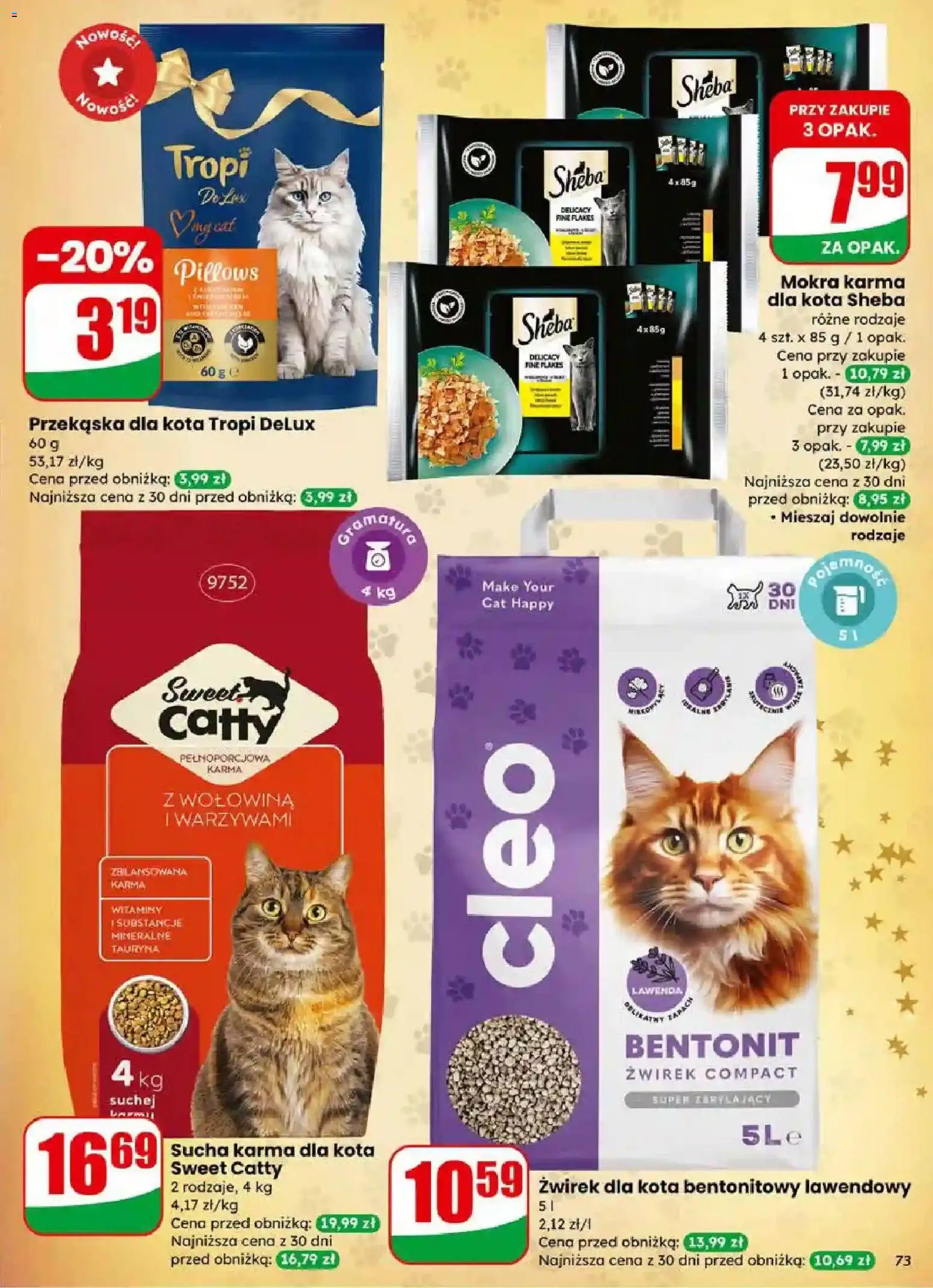 Dino Gazetka od 17.12.2025 | Strona: 73 | Produkty: Żwirek dla kota, Karma dla kota, Wołowina