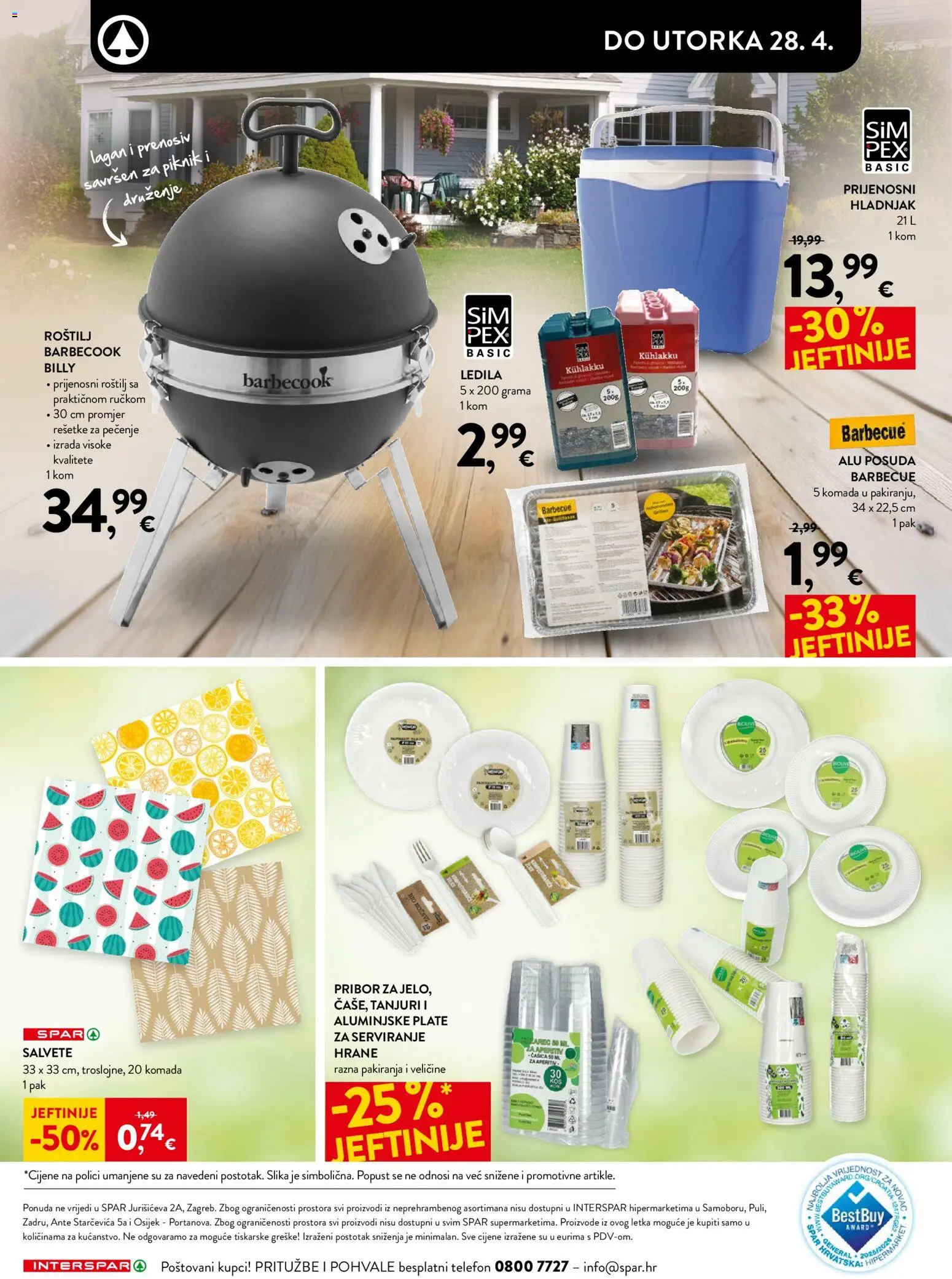 Interspar katalog | vrijedi od 15.04.2026 | Stranica: 8 | Proizvodi: Roštilj, Salvete, Telefon, Hladnjak