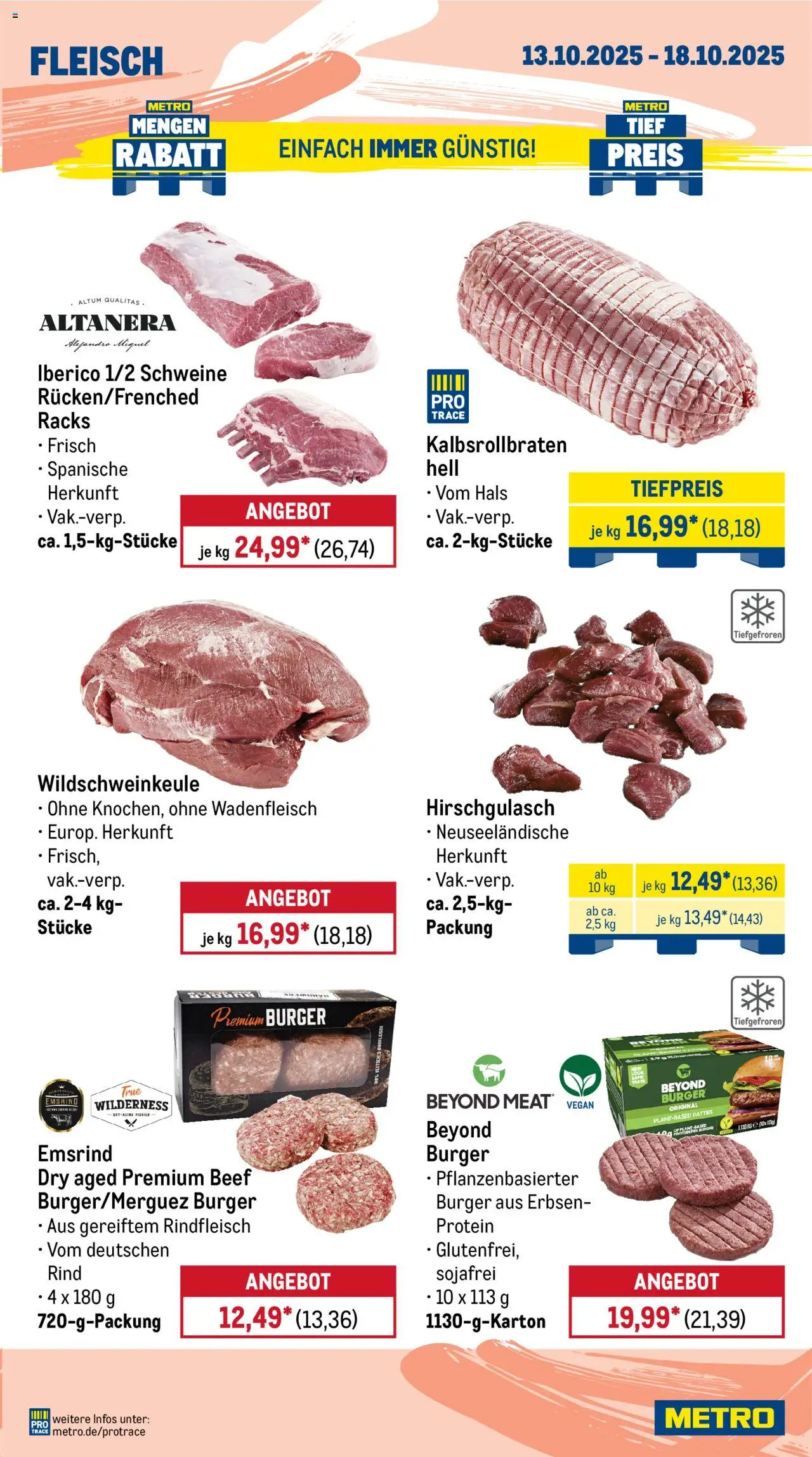 Metro Prospekt 	 – gültig ab 13.10.2025 | Seite: 3 | Produkte: Burger, Rindfleisch, Fleisch, Erbsen