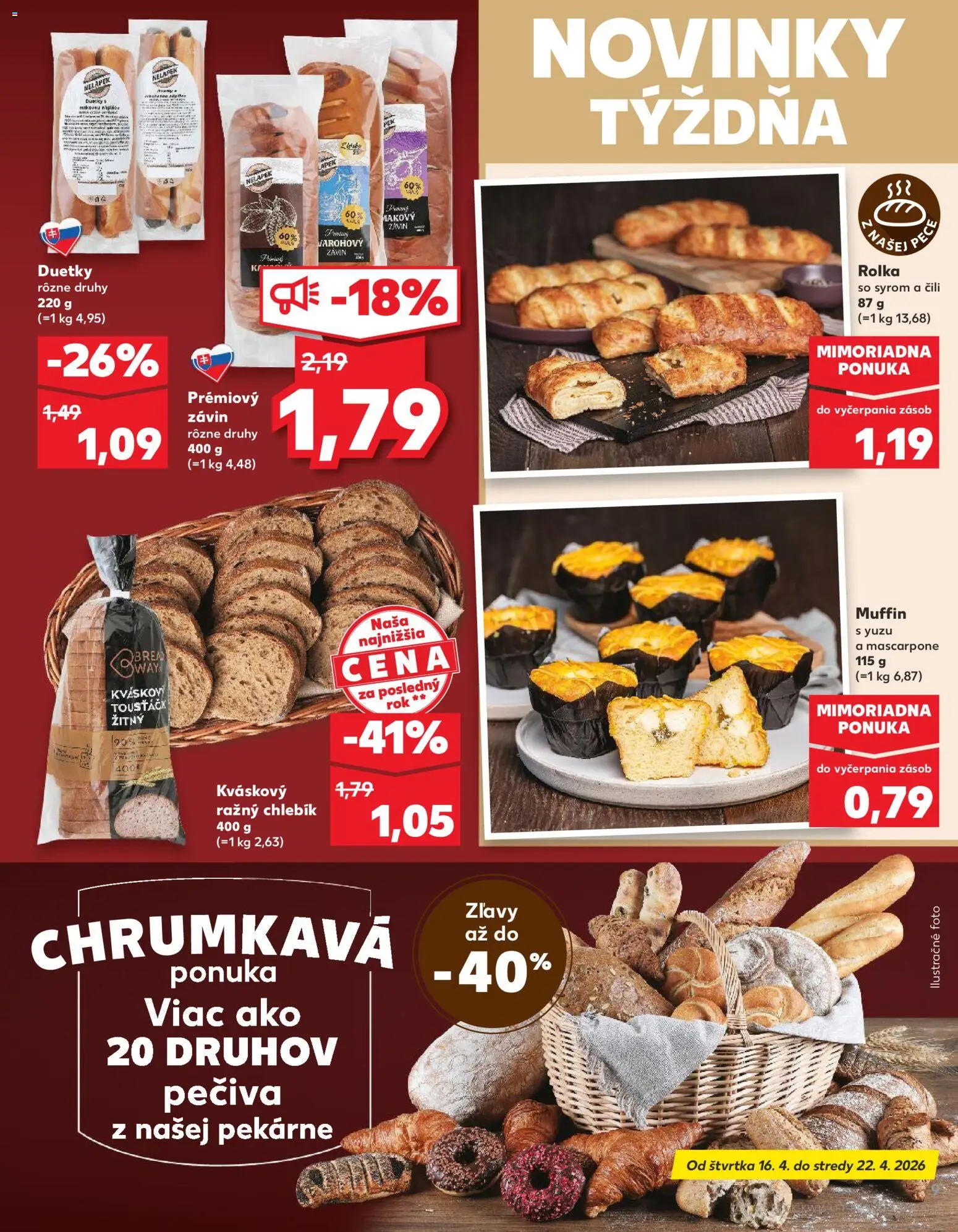 Nové Kaufland akcie – leták je platný od 16.04.2026 | Strana: 9 | Produkty: Závin, Mascarpone