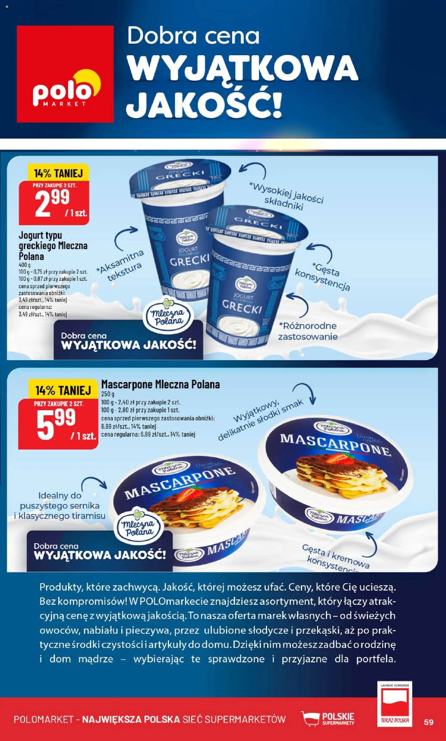 POLOmarket gazetka od 04.03.2026 | Strona: 59 | Produkty: Jogurt grecki, Tiramisu, Mascarpone, Jogurt