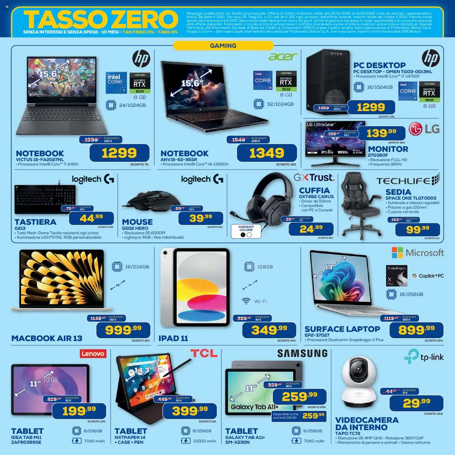 Volantino Euronics del 02.01.2026 | Pagina: 7 | Prodotti: Macbook air, Ipad, Cuscino, Sedia