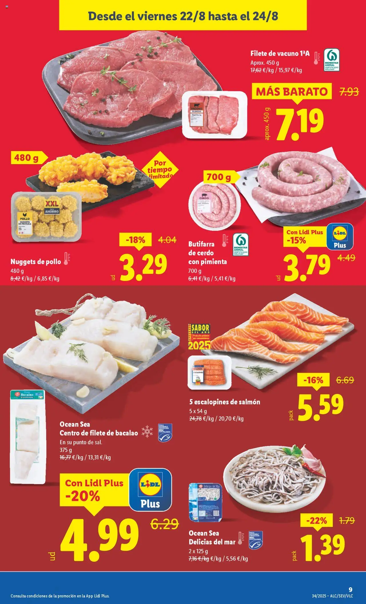 Lidl catálogo BCN │ válido desde el 18.08.2025 | Página: 25 | Productos: Cerdo, Plancha, Filete, Nuggets