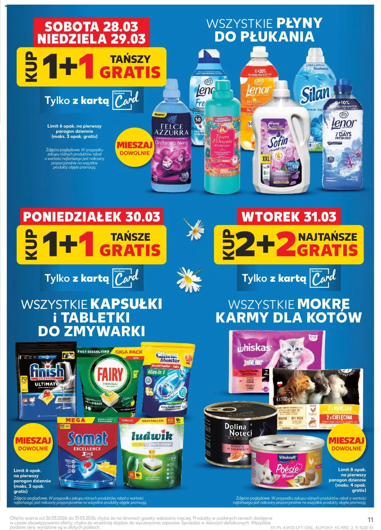 Kaufland Polsko leták od 26.03.2026 | Strana: 11 | Produkty: Lenor, Whiskas, Silan, Somat