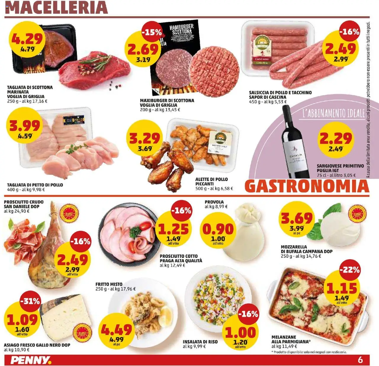 Volantino PENNY del 27.08.2025 | Pagina: 6 | Prodotti: Petto di Pollo, Prosciutto Cotto, Insalata, Hamburger