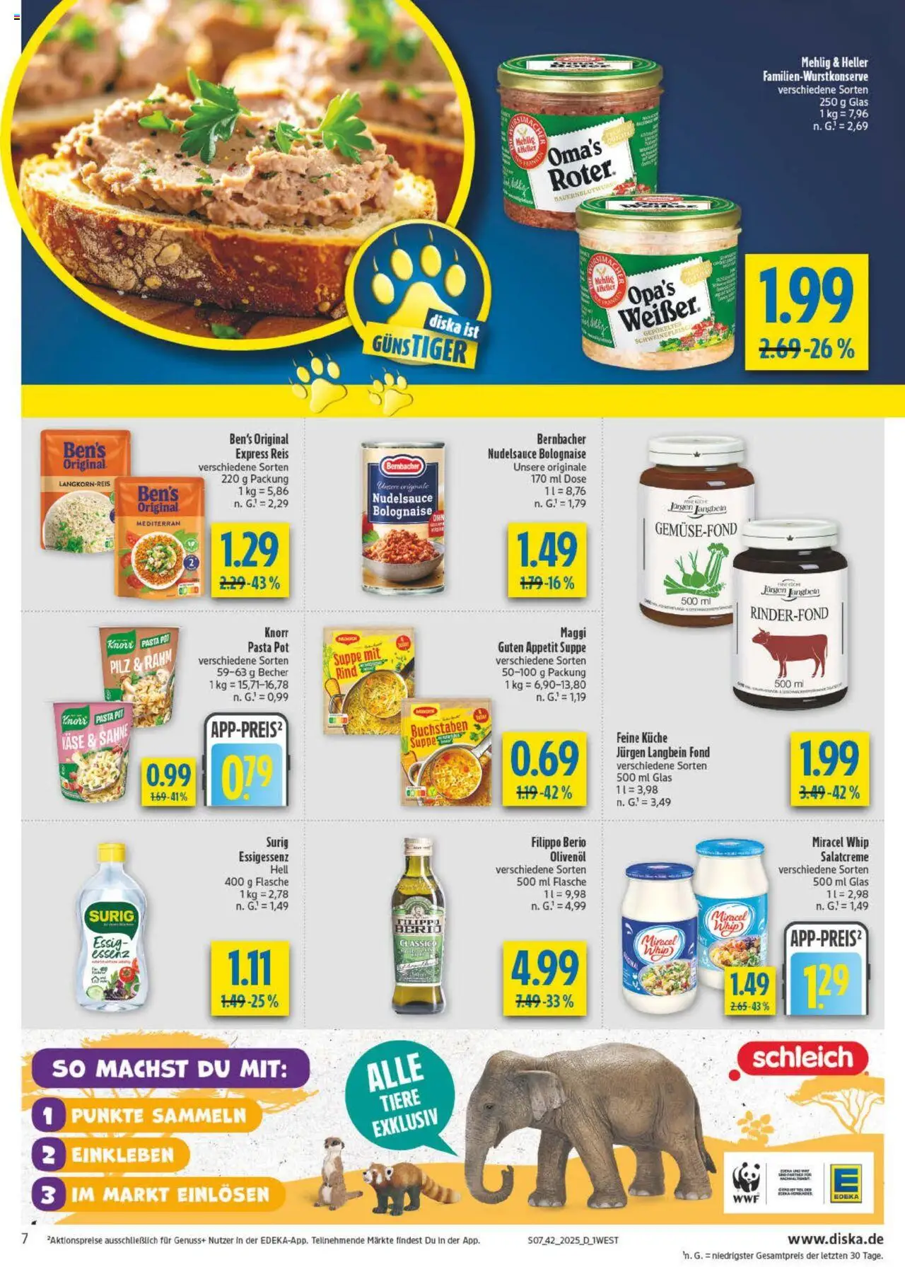 Diska - diska Angebote Bayern KW42 – gültig ab 13.10.2025 | Seite: 7 | Produkte: Essig, Knorr, Pasta, Sahne