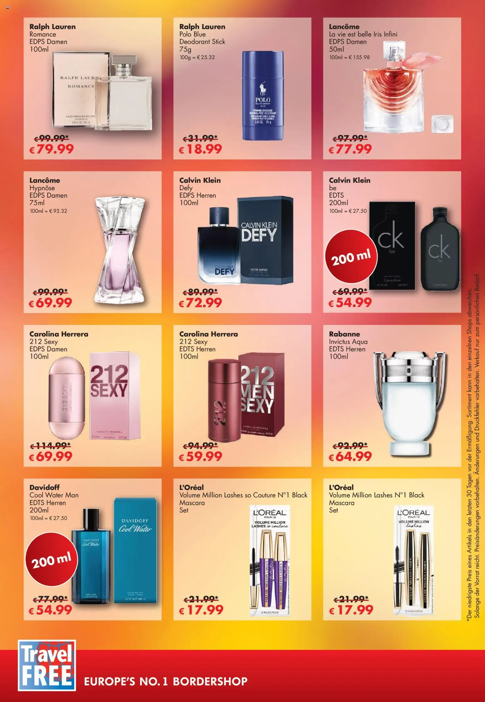 Travel Free Angebote – gültig ab 01.11.2025 | Seite: 14 | Produkte: Parfüm, Deodorant, Eau de Parfum, Mascara