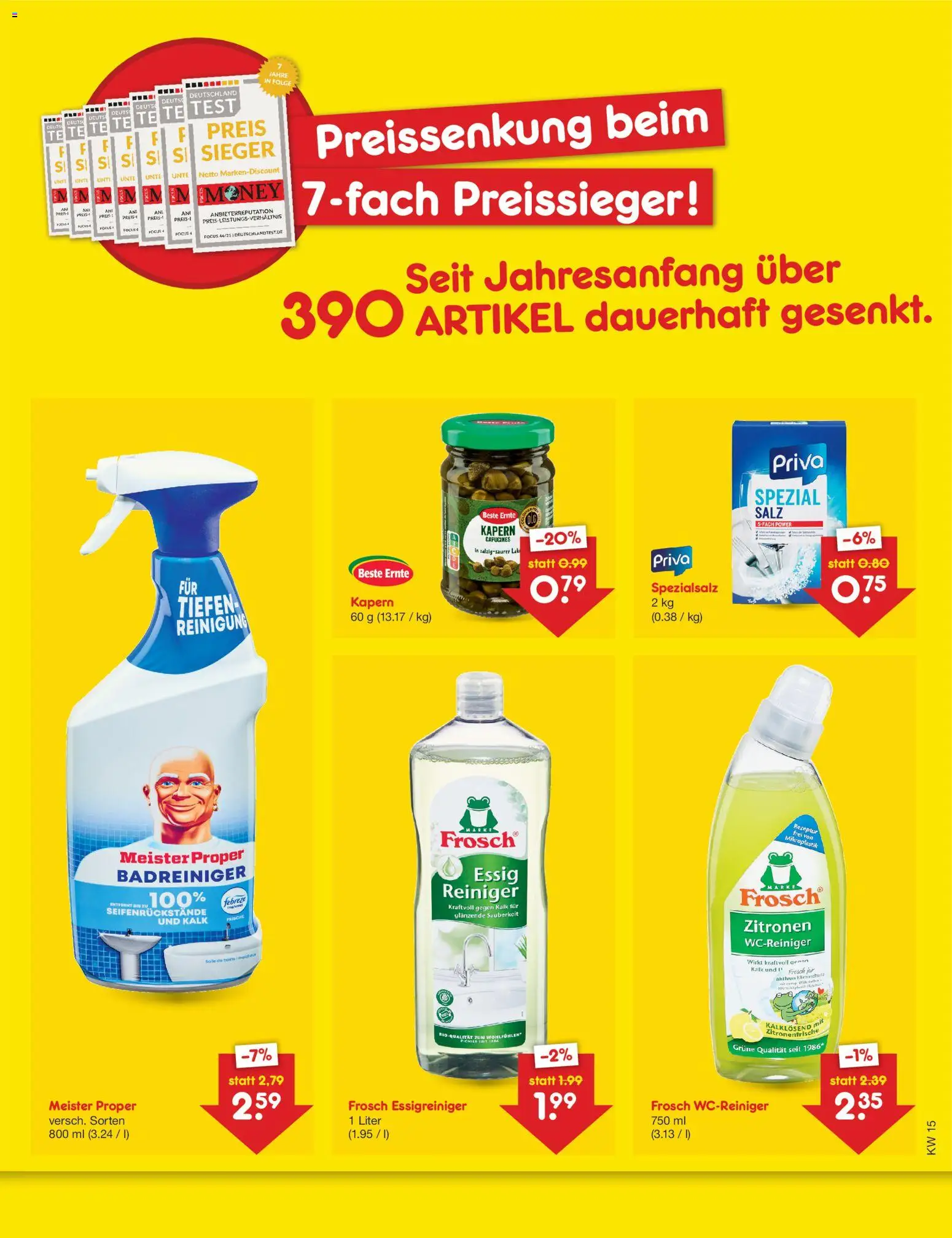 Netto Marken-Discount Preissenkung auf Dauer – gültig ab 10.04.2026 | Seite: 2 | Produkte: Essig, Salz, Zitronen