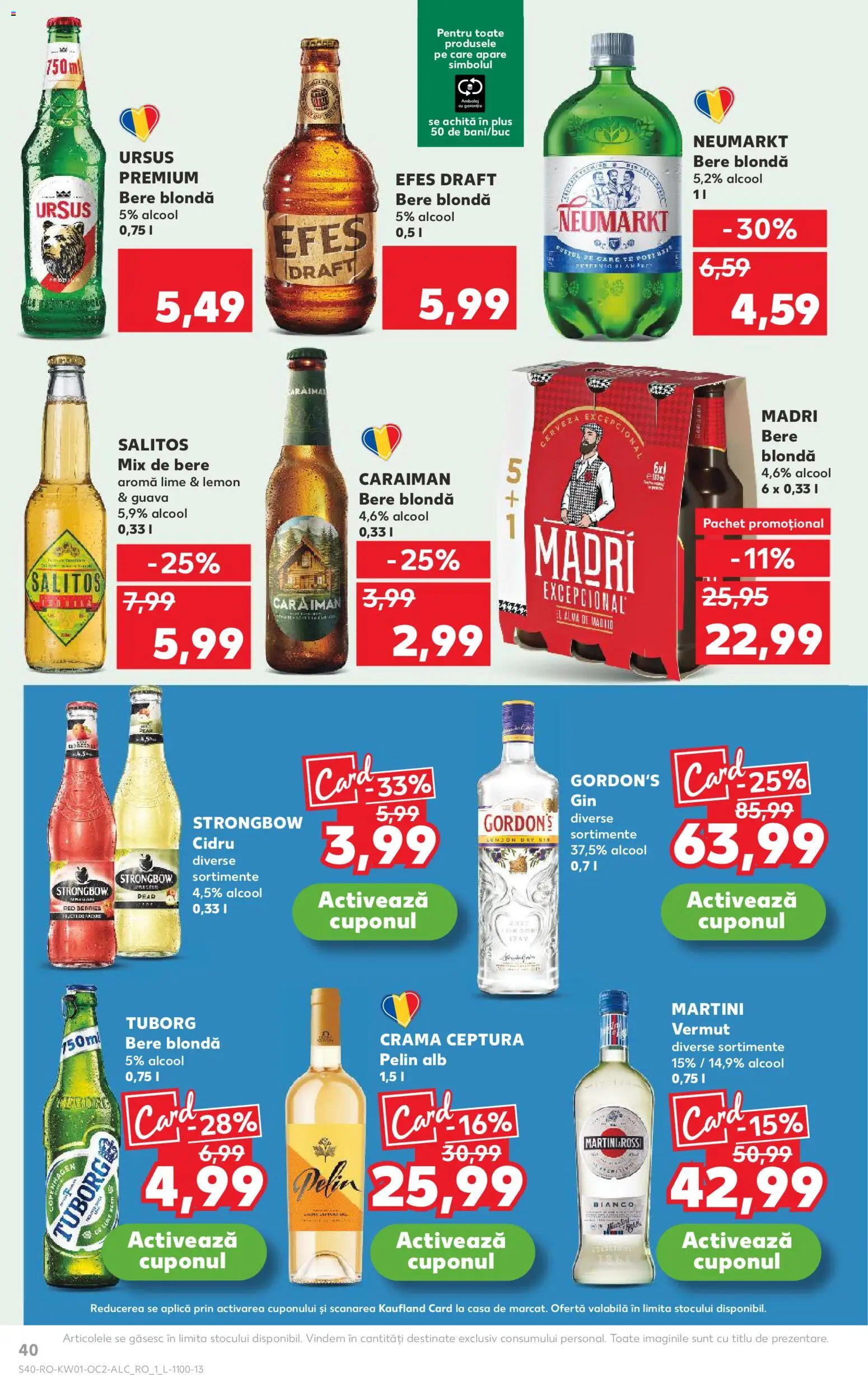 Noul catalog Kaufland – valabil de la 31.12.2025 | Pagină: 40 | Produse: Lime, Yulaf, Bere, Gin