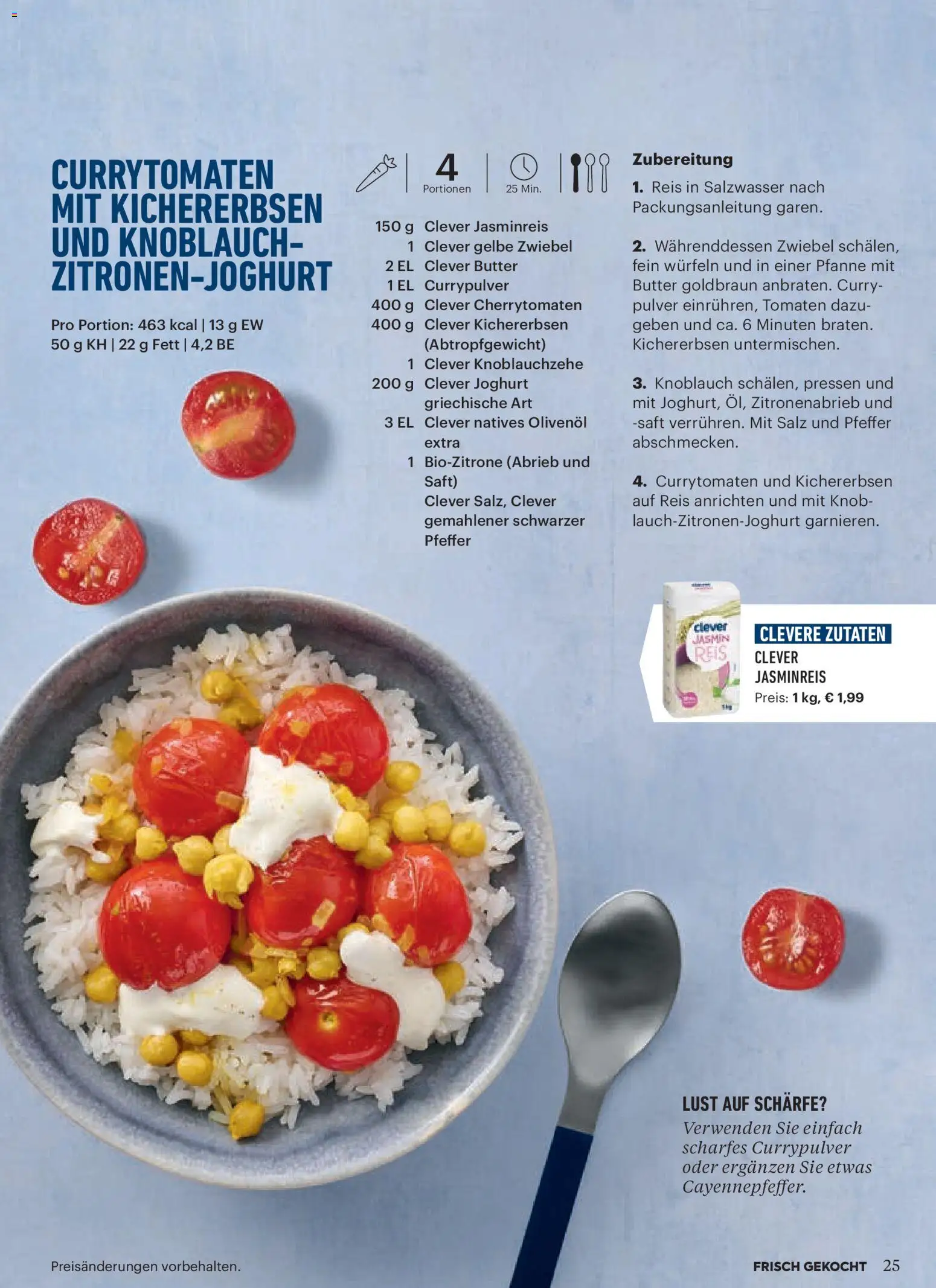 Billa  Frisch Gekocht gültig ab 01.11.2025 | Seite: 21 | Produkte: Salz, Joghurt, Tomaten, Reis