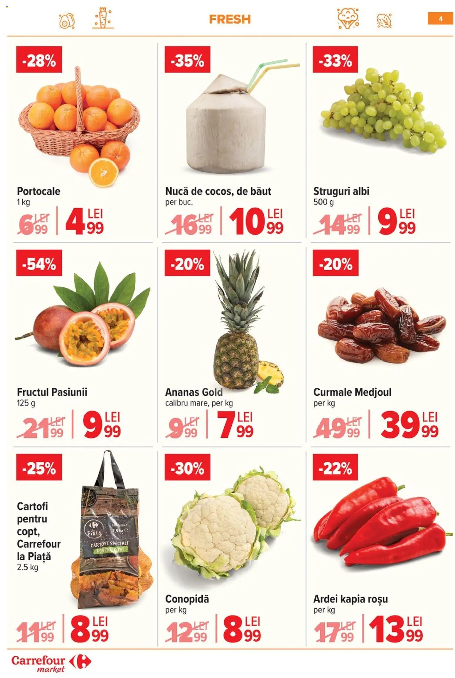 Noul catalog Carrefour – valabil de la 18.02.2026 | Pagină: 5 | Produse: Struguri, Ardei, Portocale, Cartofi