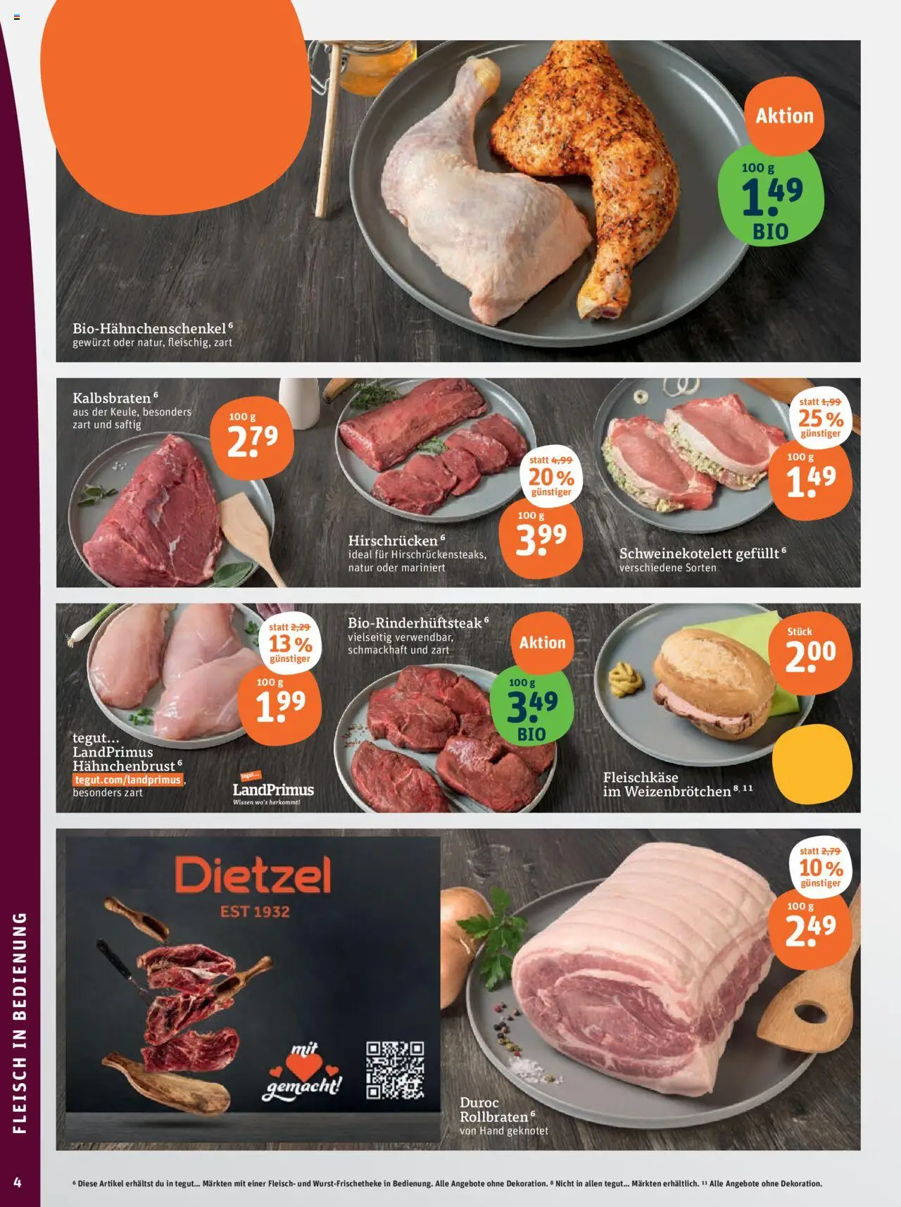 Tegut Prospekt – gültig ab 13.10.2025 | Seite: 6 | Produkte: Fleisch, Hahnchenbrust