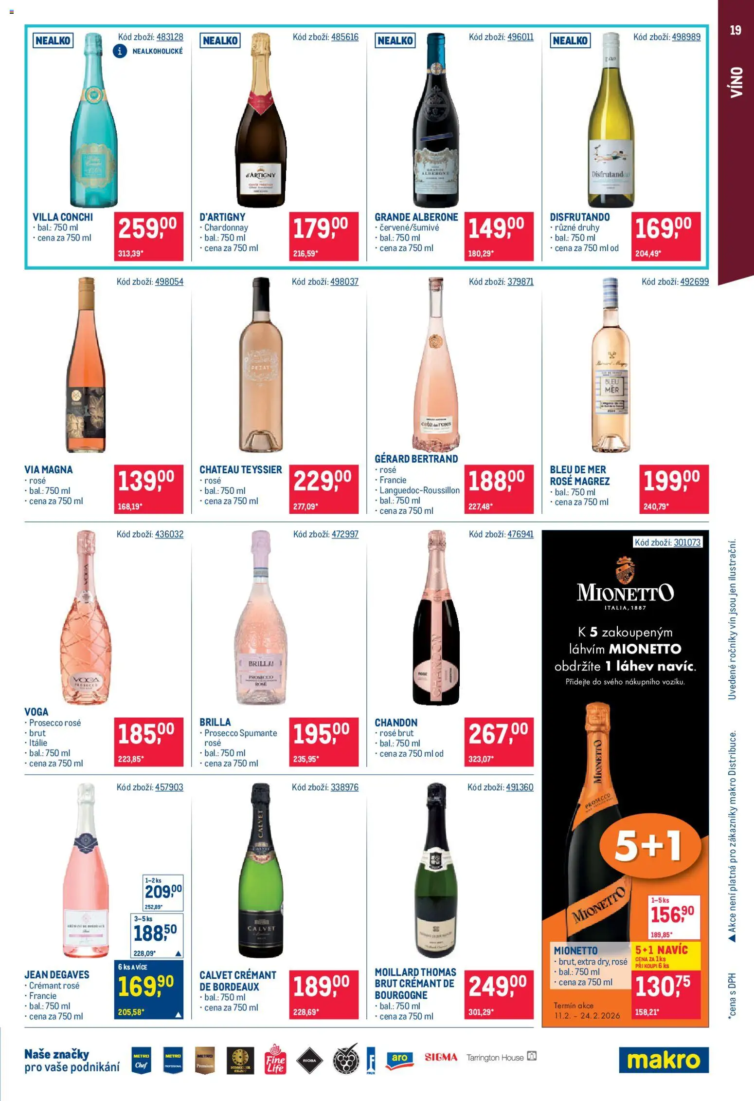 Makro leták - Gastronomie od 11.02.2026 | Strana: 19 | Produkty: Prosecco, Víno, Mionetto, Láhev
