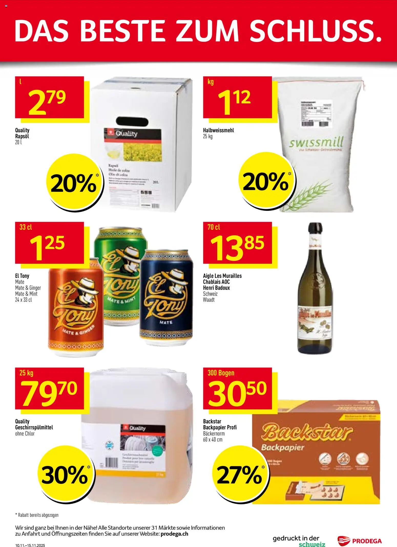 Prodega Aktionen – gültig ab 10.11.2025 | Seite: 36 | Produkte: Rapsöl, Geschirrspülmittel