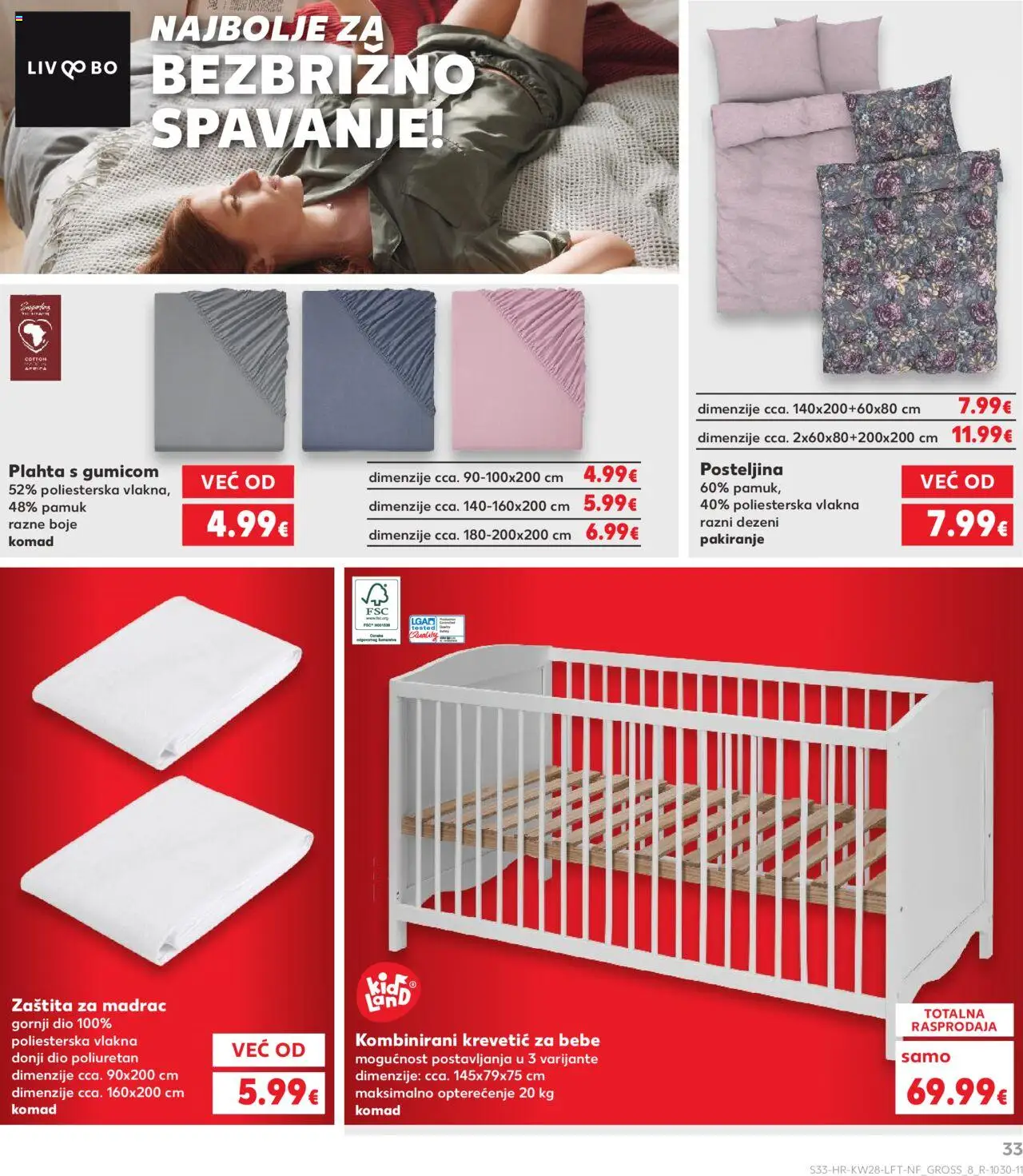 Kaufland katalog | vrijedi od 09.07.2025 | Stranica: 33 | Proizvodi: Madrac, Plahta, Posteljina