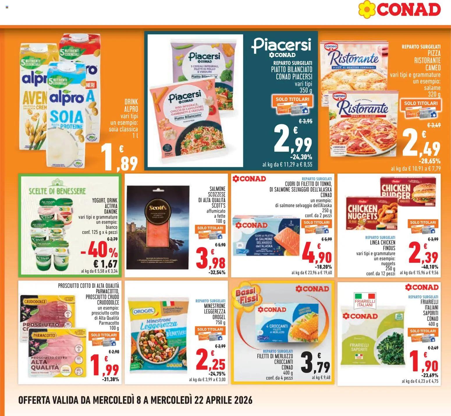 Volantino Conad del 08.04.2026 | Pagina: 14 | Prodotti: Minestrone, Salame, Nuggets, Piatto