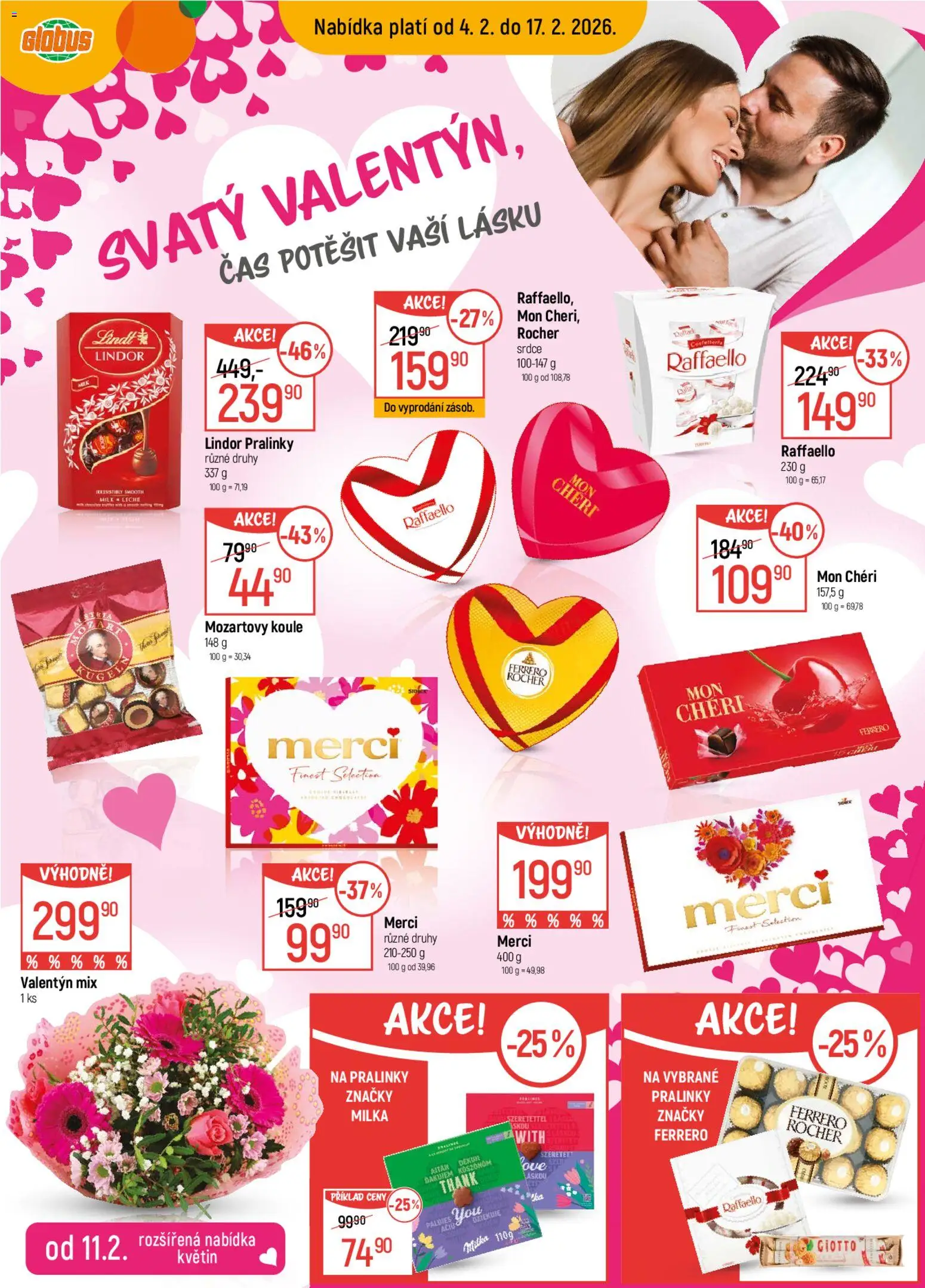 Globus leták od 04.02.2026 | Strana: 12 | Produkty: Ferrero Rocher, Finest, Merci, Mozartovy koule