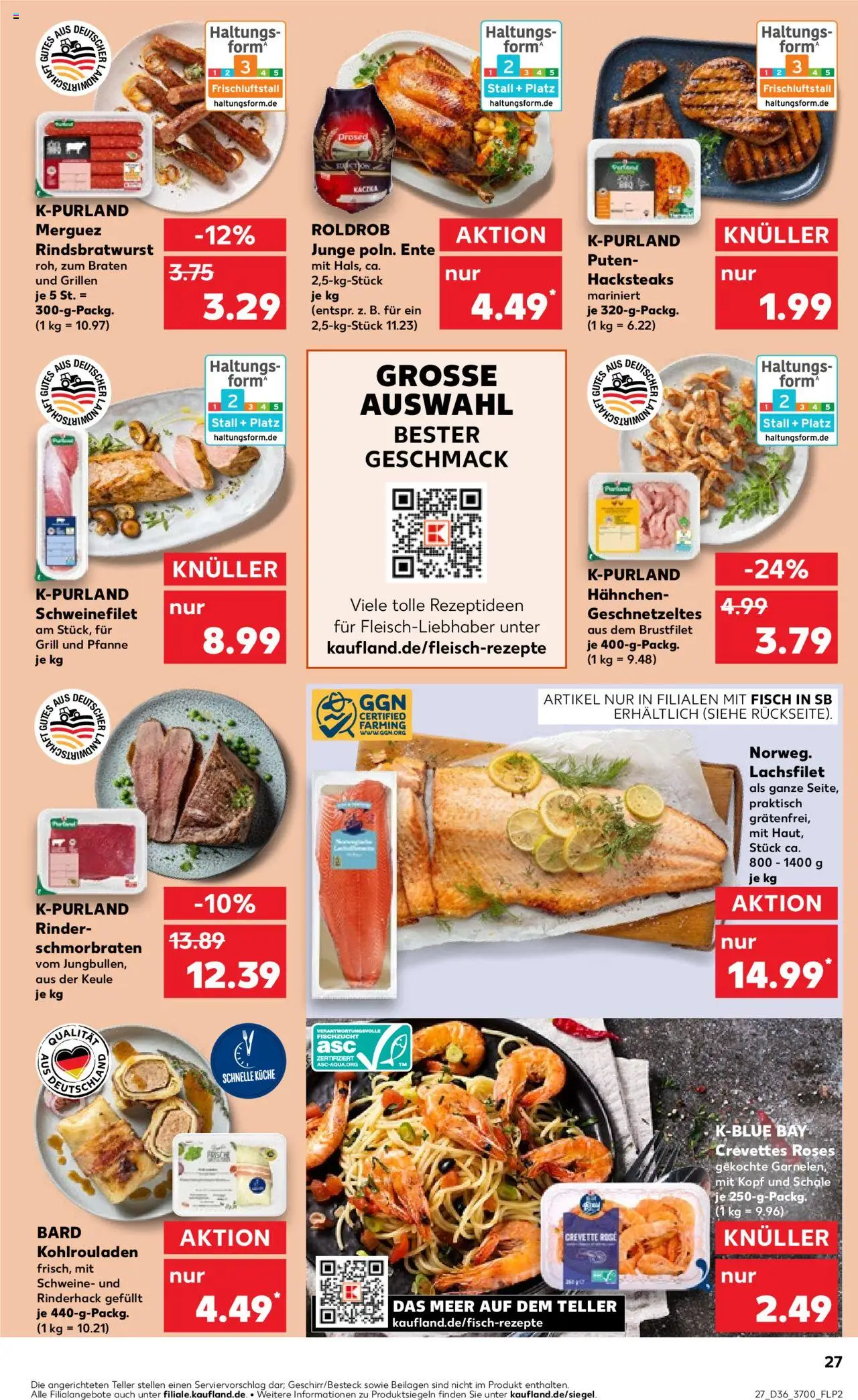 Kaufland prospekt Rostock	 – gültig ab 04.09.2025 | Seite: 27 | Produkte: Küche, Schweinefilet, Steak, Ente