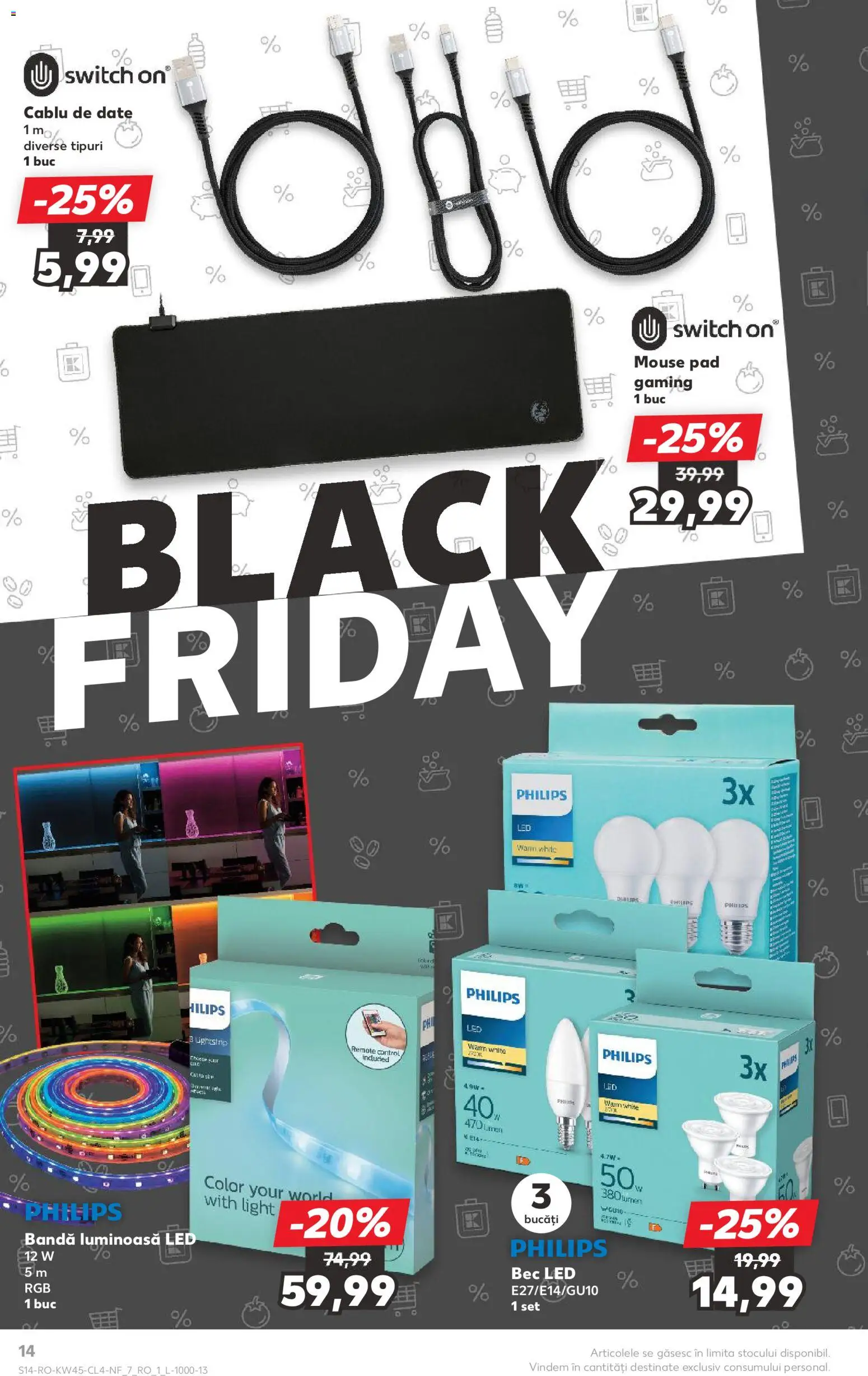 Noul catalog Kaufland – valabil de la 05.11.2025 | Pagină: 14 | Produse: Enginar, Bec, Cablu, Babak