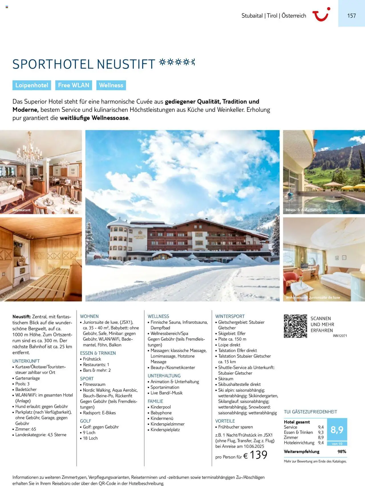 TUI Prospekt 	 – gültig ab 01.11.2024 | Seite: 157 | Produkte: Rum, Babybett, Küche, Ski