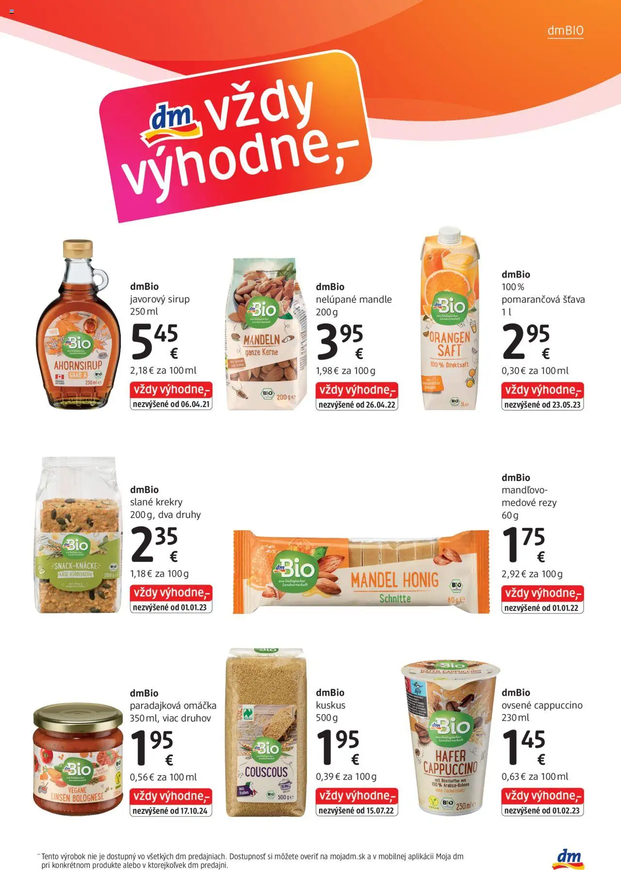 Nové dm drogerie akcie – leták je platný od 01.10.2025 | Strana: 27 | Produkty: Javorový sirup, Omáčka, Mandle
