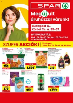 Spar üzlet megújulás BP Körösi Cs. u. - amely érvényes a következő dátumtól: 07.08.2025
