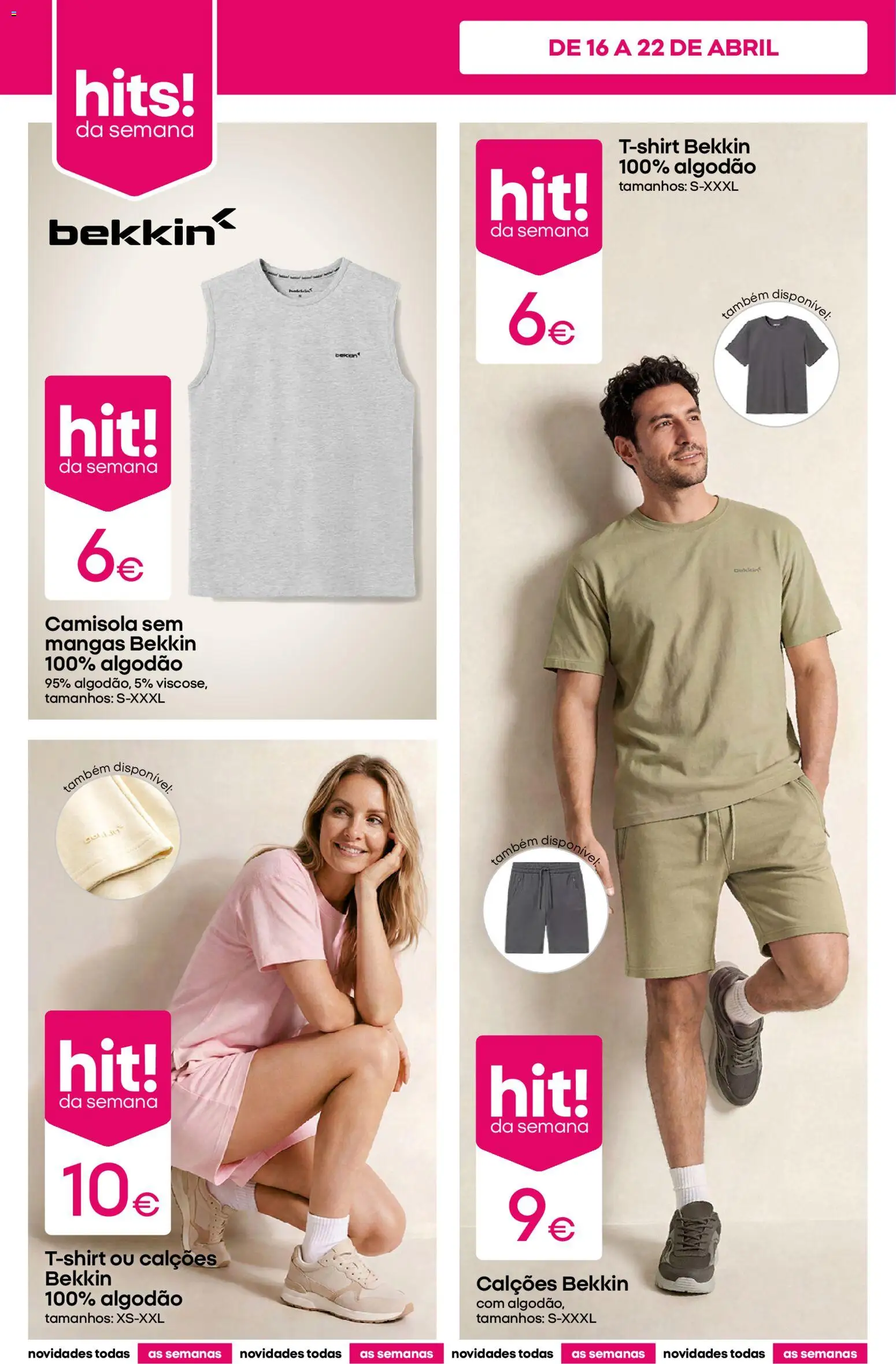 Pepco folheto │ válido de 16.04.2026 | Página: 4 | Produtos: Algodão, Calções, Camisola, Mangas