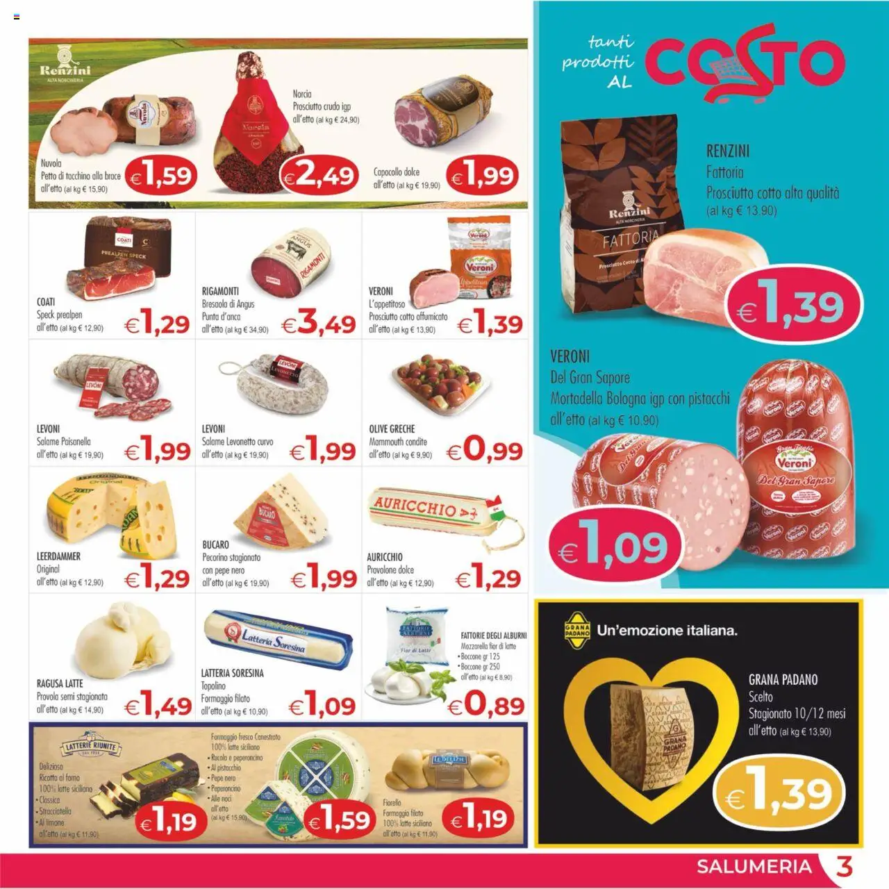 Volantino MerSi Supermercati del 04.06.2025 | Pagina: 3 | Prodotti: Formaggio, Limone, Peperoncino, Provola