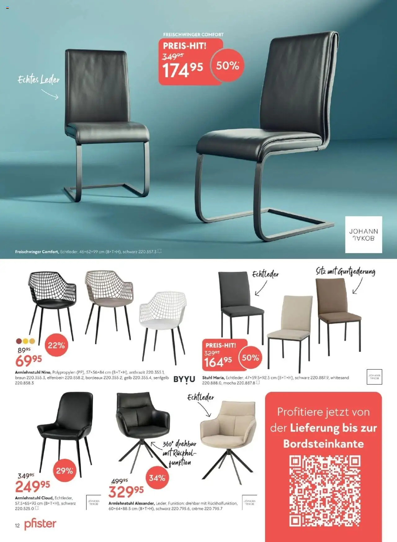 Pfister Aktionen – gültig ab 23.09.2025 | Seite: 12 | Produkte: Stuhl, Creme