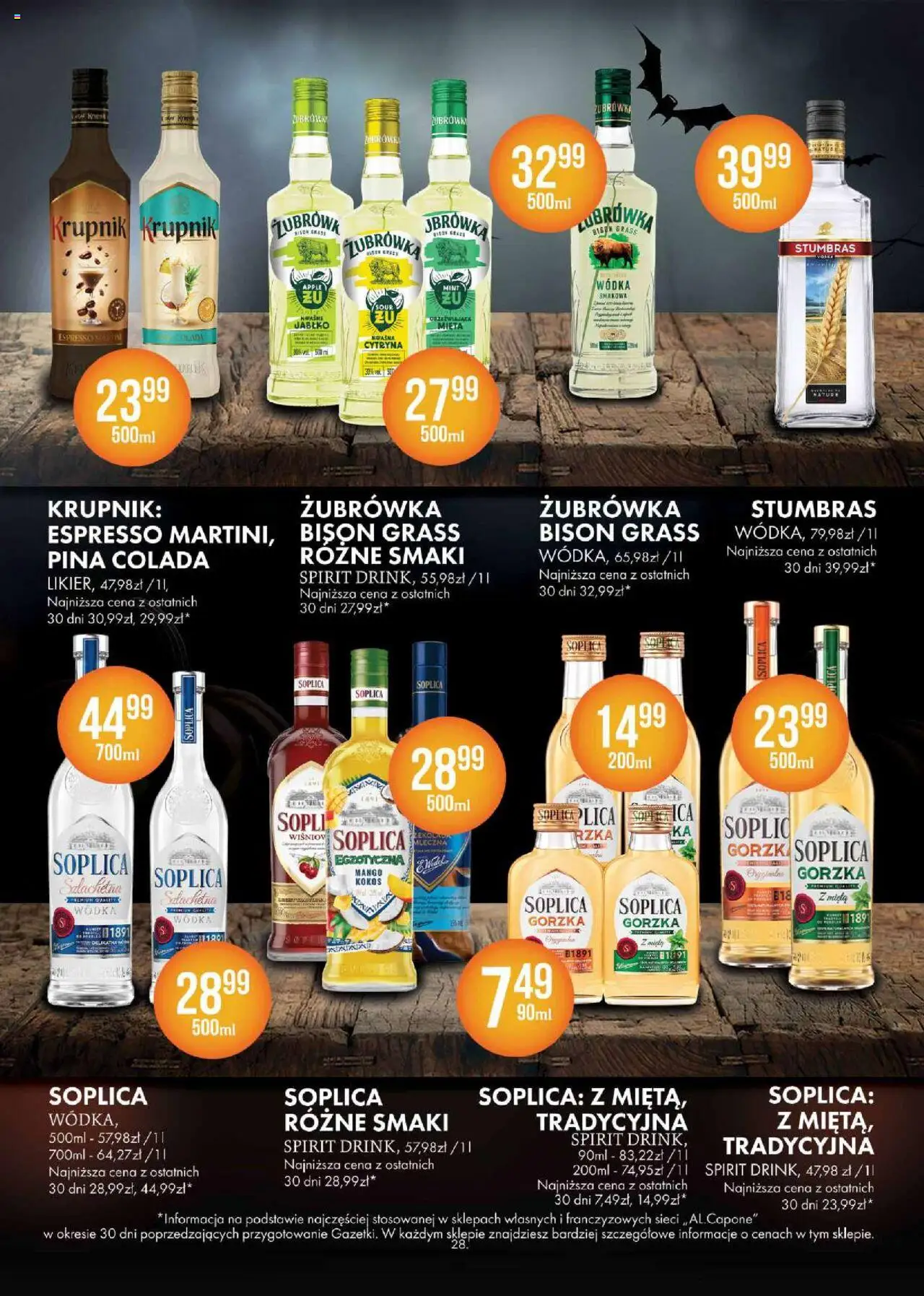 Al.Capone Gazetka od 13.10.2025 | Strona: 28 | Produkty: Mango, Soplica wódka, Mięta, Żubrówka