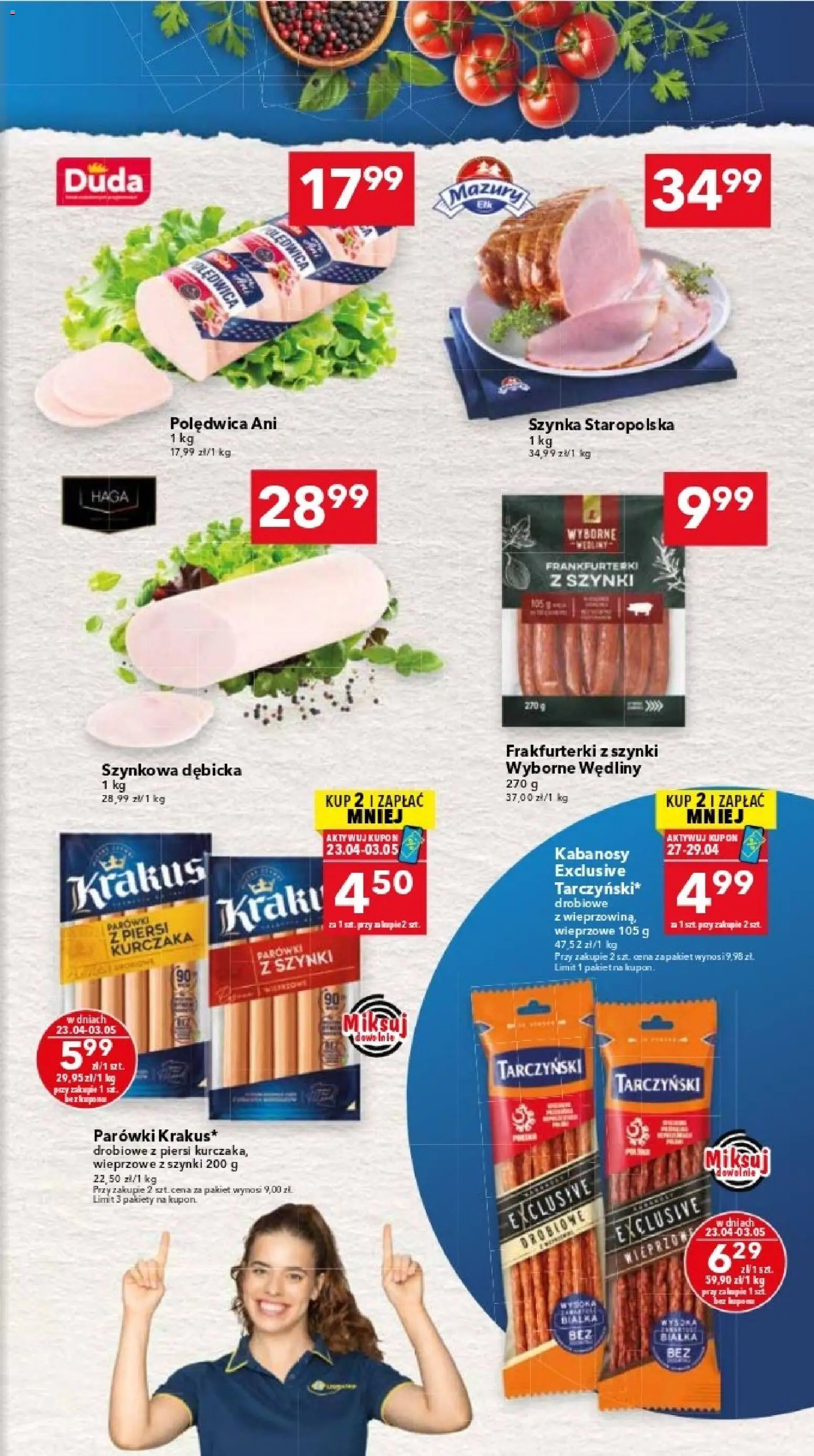 Lewiatan gazetka - Katowice od 23.04.2026 | Strona: 3 | Produkty: Parówki z szynki, Kabanosy, Parówki, Wędliny