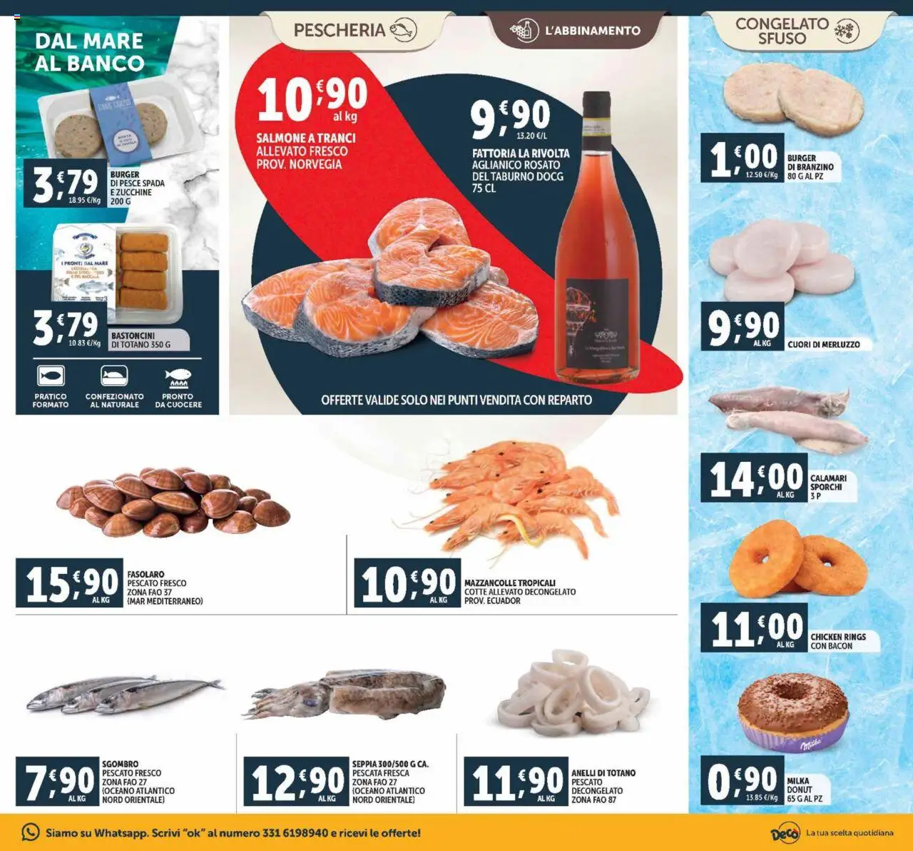 Volantino Decò del 12.09.2025 | Pagina: 7 | Prodotti: Salmone, Mazzancolle, Totano, Pesce spada