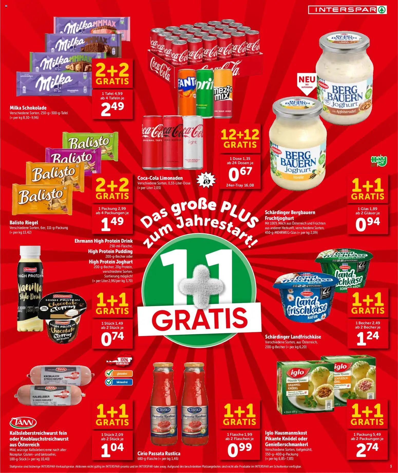 Interspar Flugblatt - Salzburg gültig ab 02.01.2026 | Seite: 3 | Produkte: Knoblauch, Milch, Joghurt, Schokolade