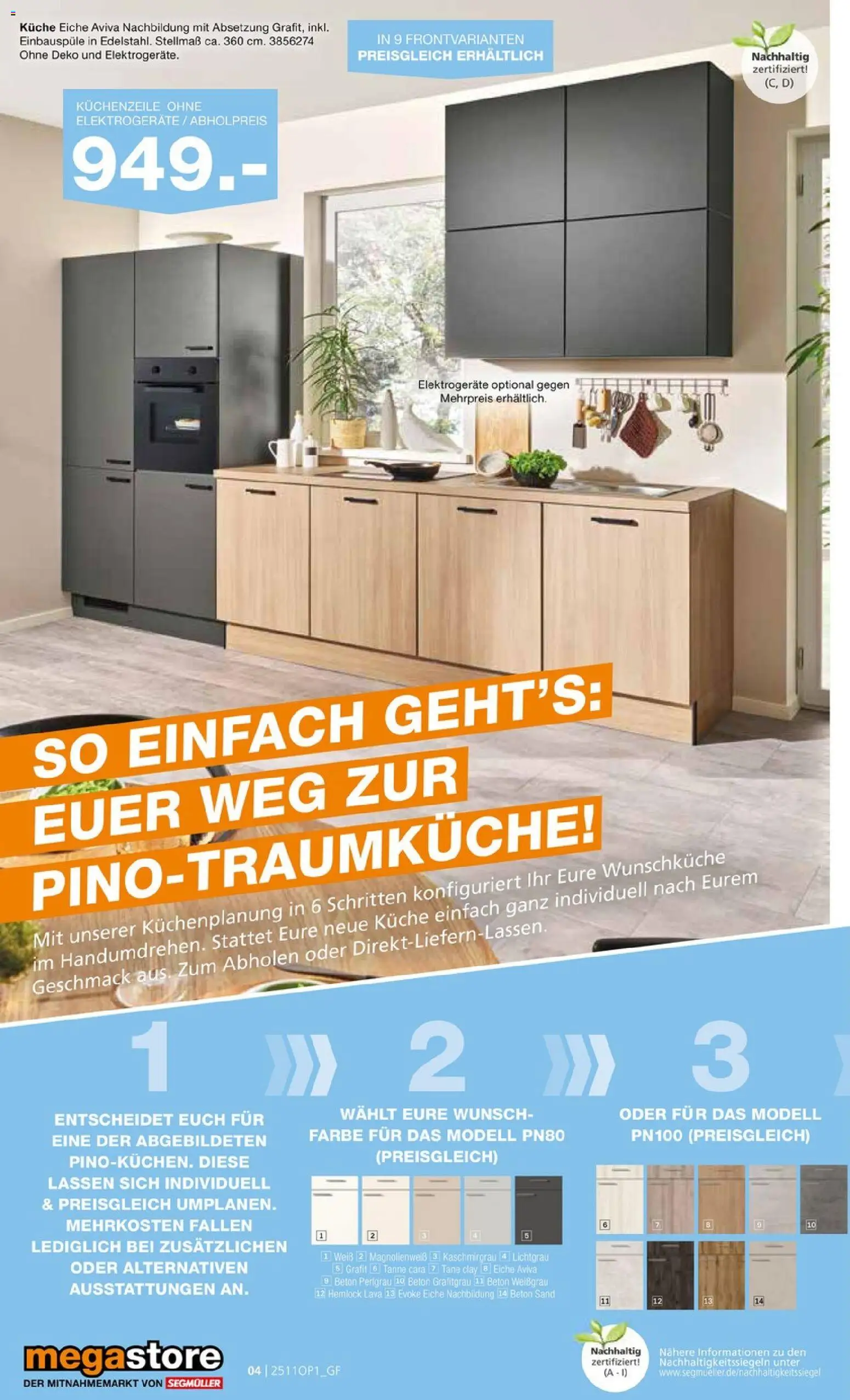 Segmüller Moderne Küchen Mega Günstig – gültig ab 03.11.2020 | Seite: 4 | Produkte: Küchenzeile, Küche
