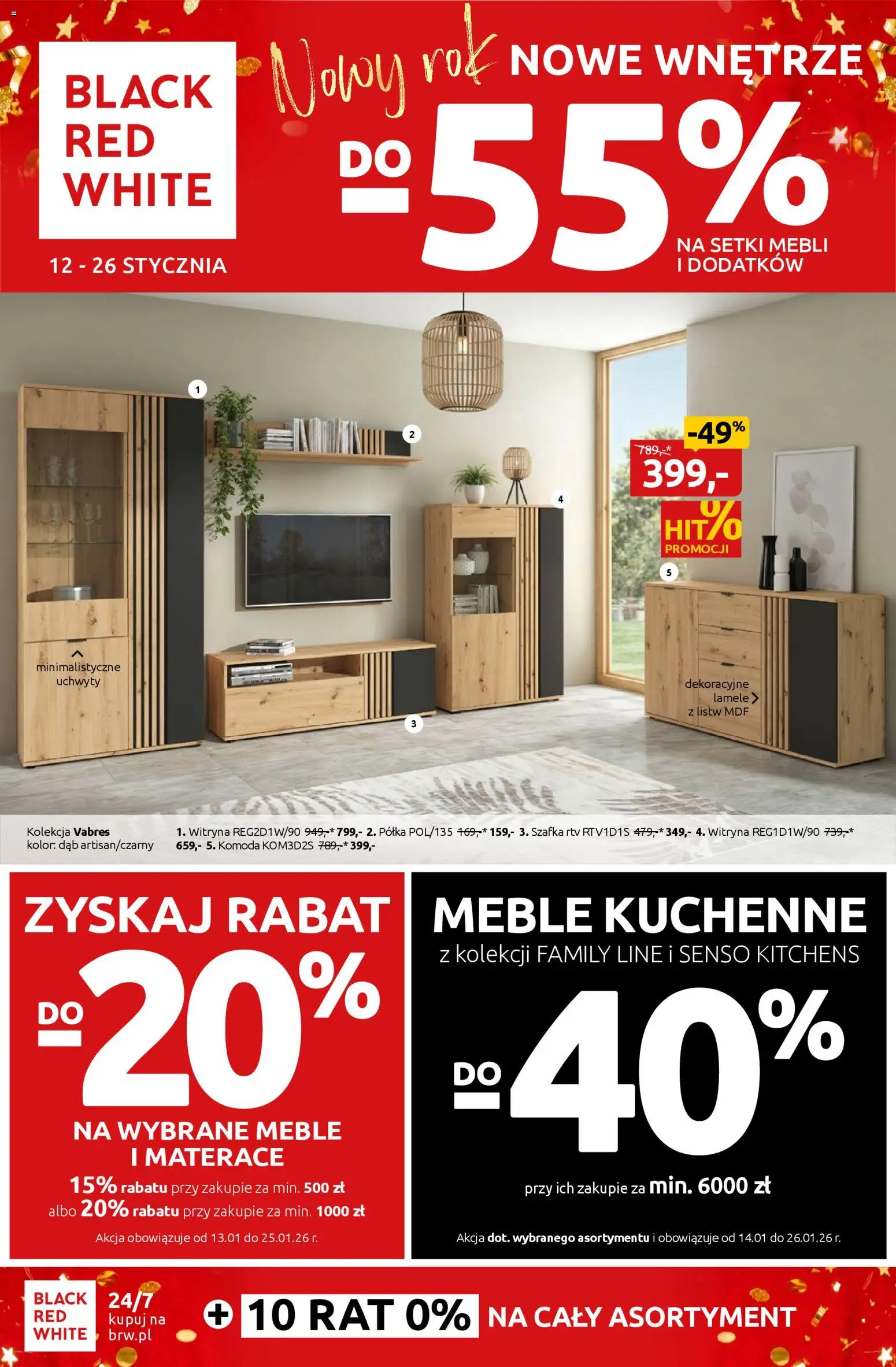 Black Red White promocje od 12.01.2026 | Strona: 1 | Produkty: Komoda, Półka, szafka RTV, Witryna