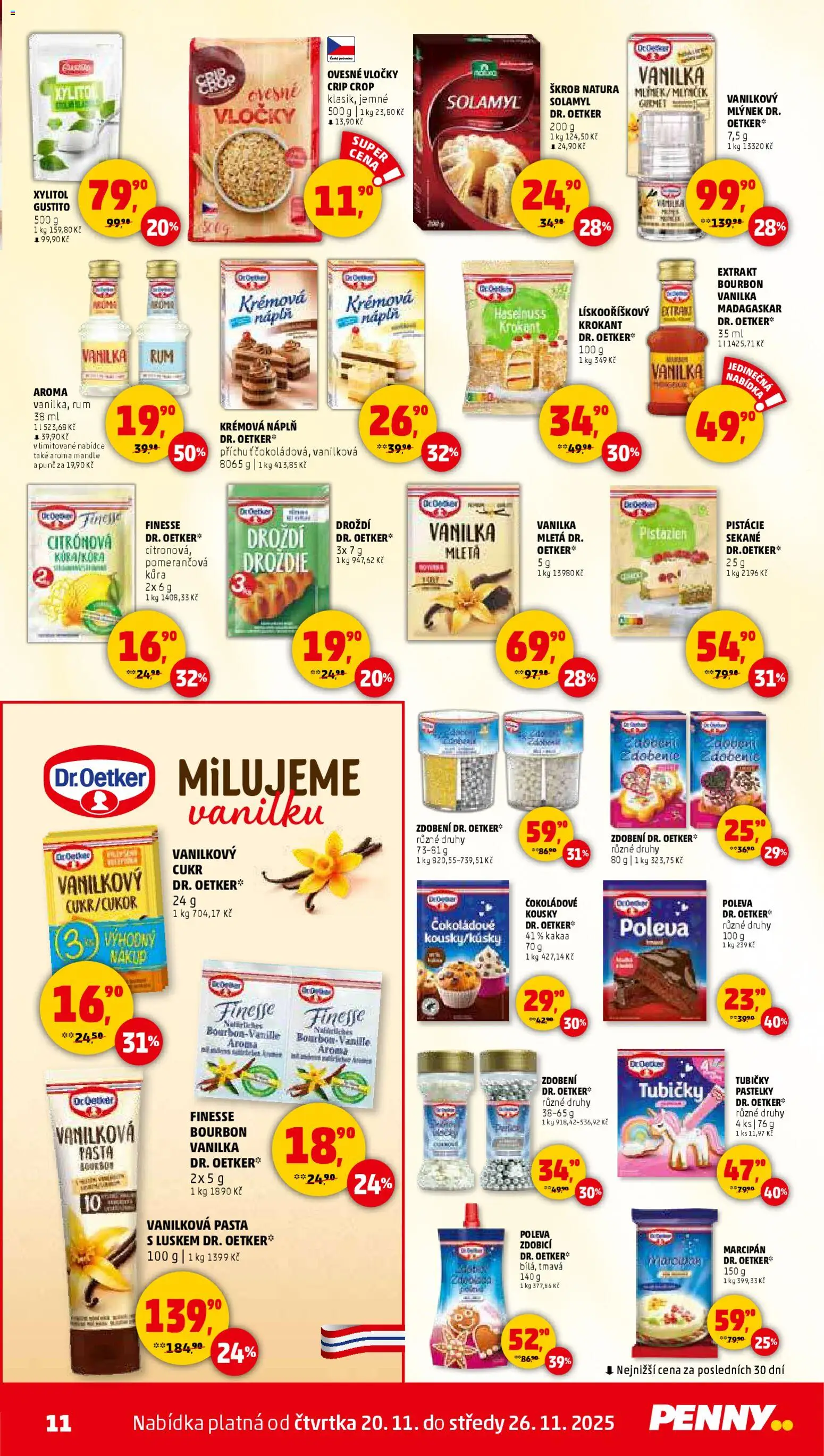Penny Market leták - Čtvrtečník od 20.11.2025 | Strana: 11 | Produkty: Crip Crop, Bourbon, Škrob, Ovesné vločky