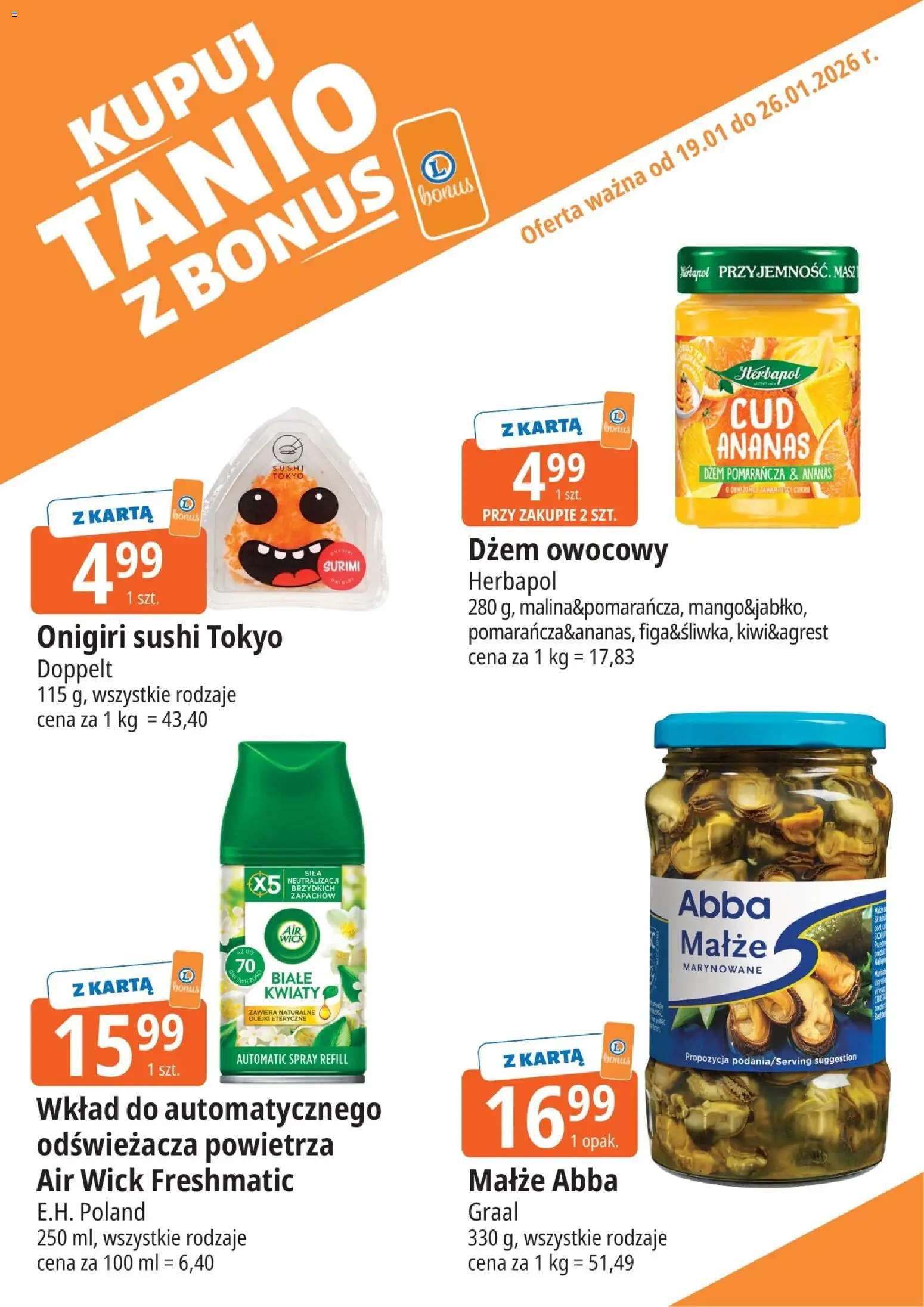 E.Leclerc Gazetka - Kupony dodatkowe od 19.01.2026 | Strona: 8 | Produkty: Karta, Dżem, Ananas, Kwiaty