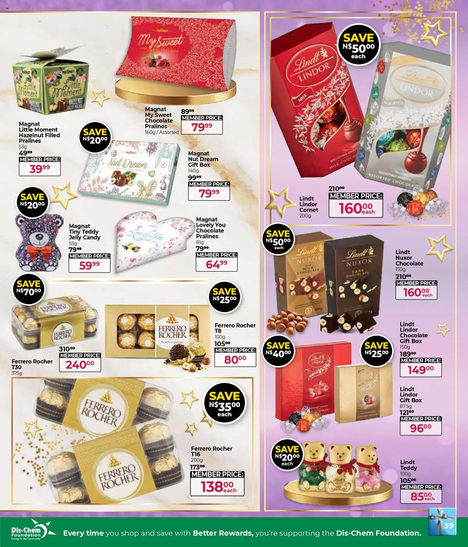 New Dis-Chem catalogue – valid from 29.10.2025 | Page: 39 | Products: Box, Milk, Chocolate, Foundation