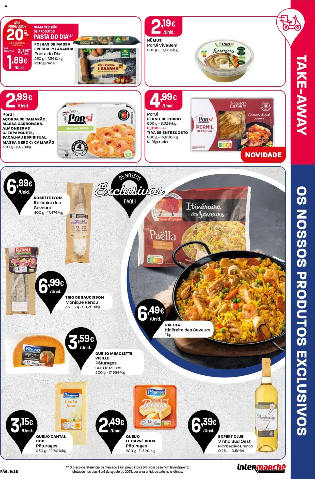 Intermarché folheto │ válido de 11.09.2025 | Página: 9 | Produtos: Pernil, Camarão, Lasanha, Massa