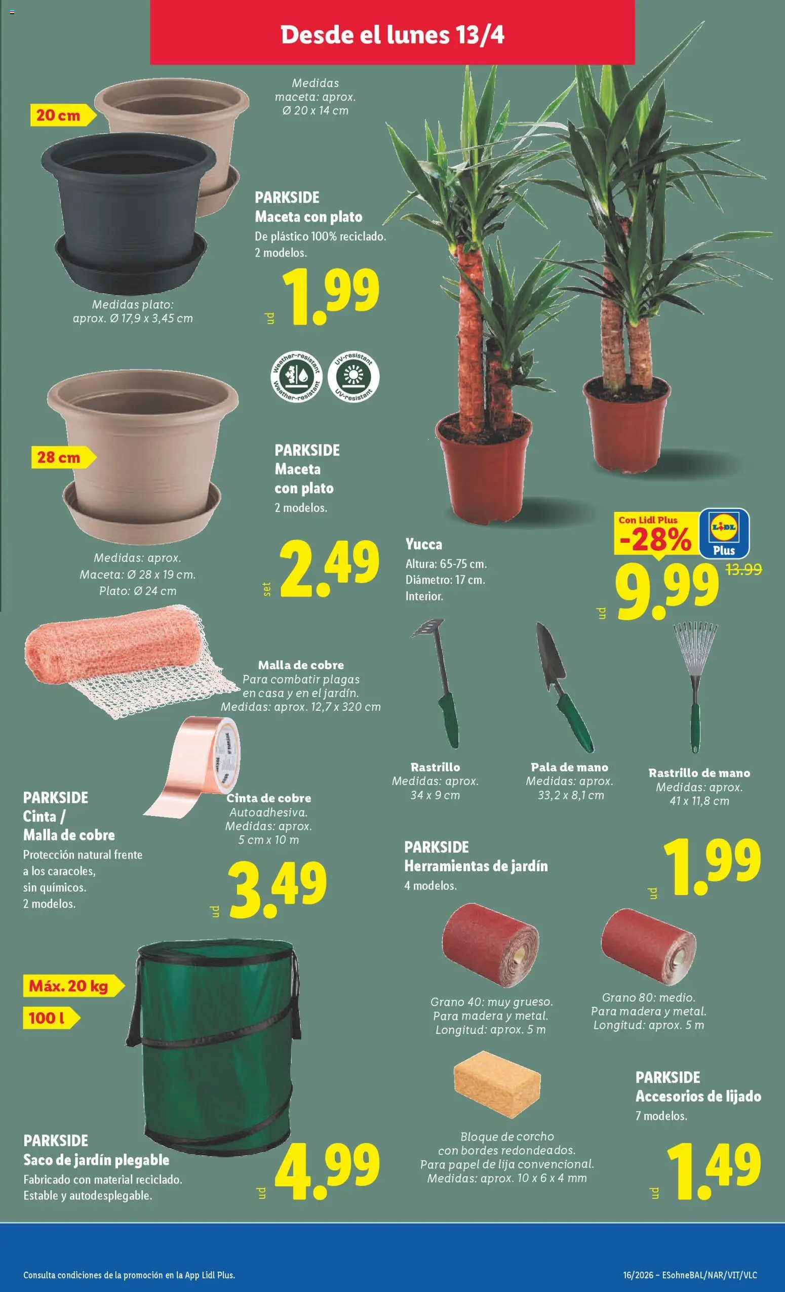 Lidl folleto de bazar │ válido desde el 13.04.2026 | Página: 15 | Productos: Rastrillo, Maceta